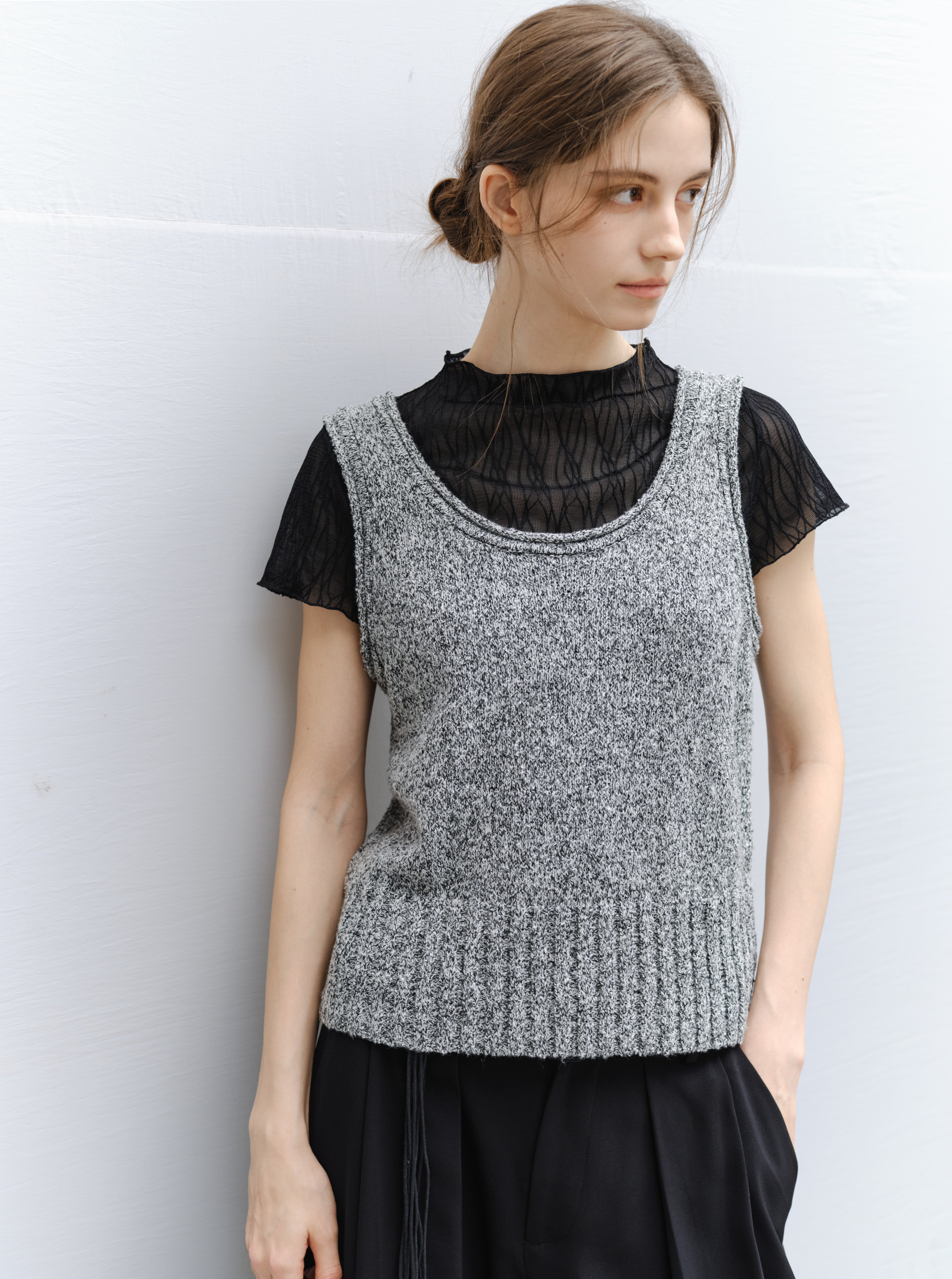 WAVE JACQUARD SHEER TEE / ウェーブジャカードシアーティー