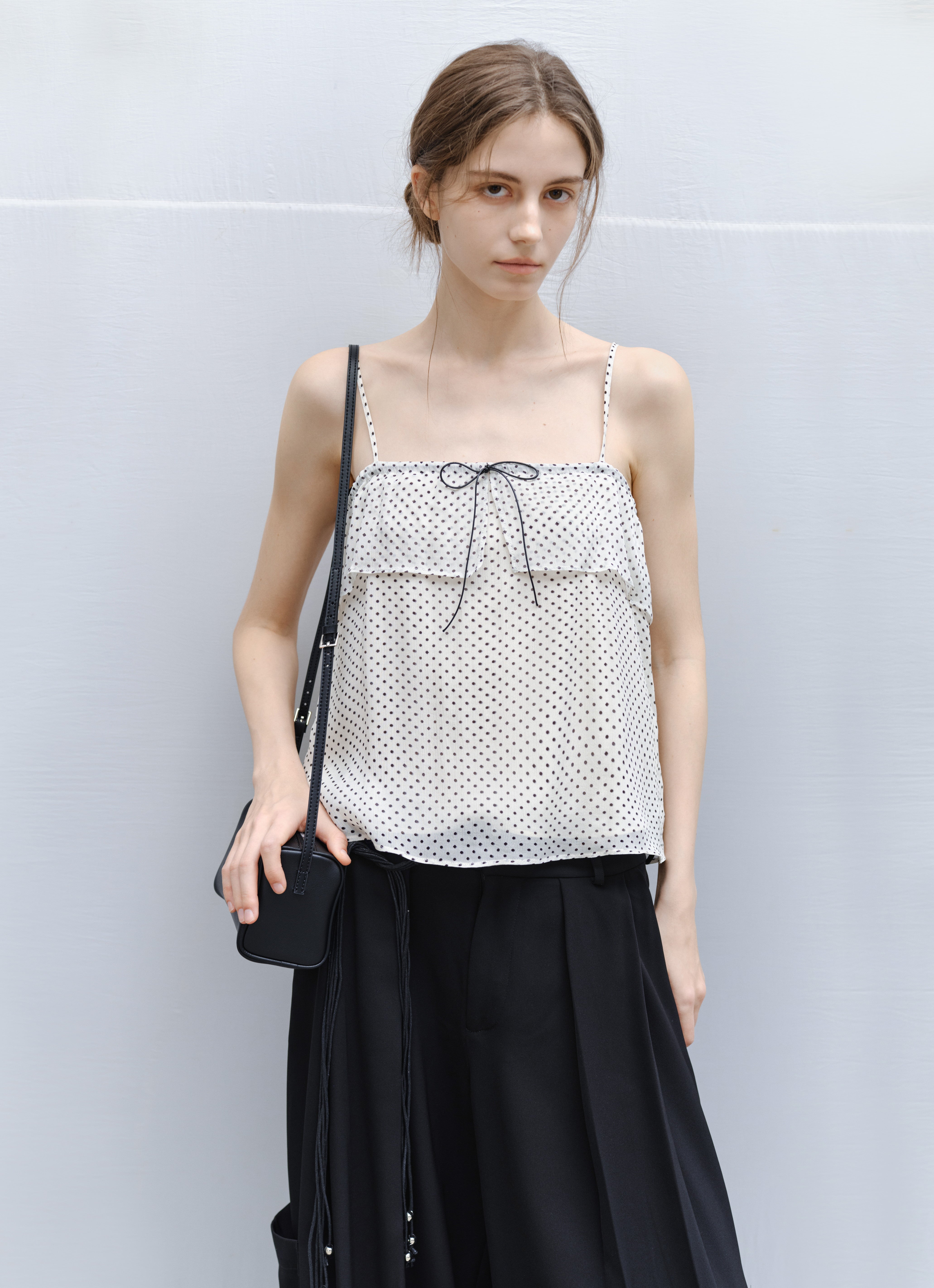 【drawdrawers】Polka Dots 2way Tops／新品・未使用 POLKA DOT AIRY CAMISOLE