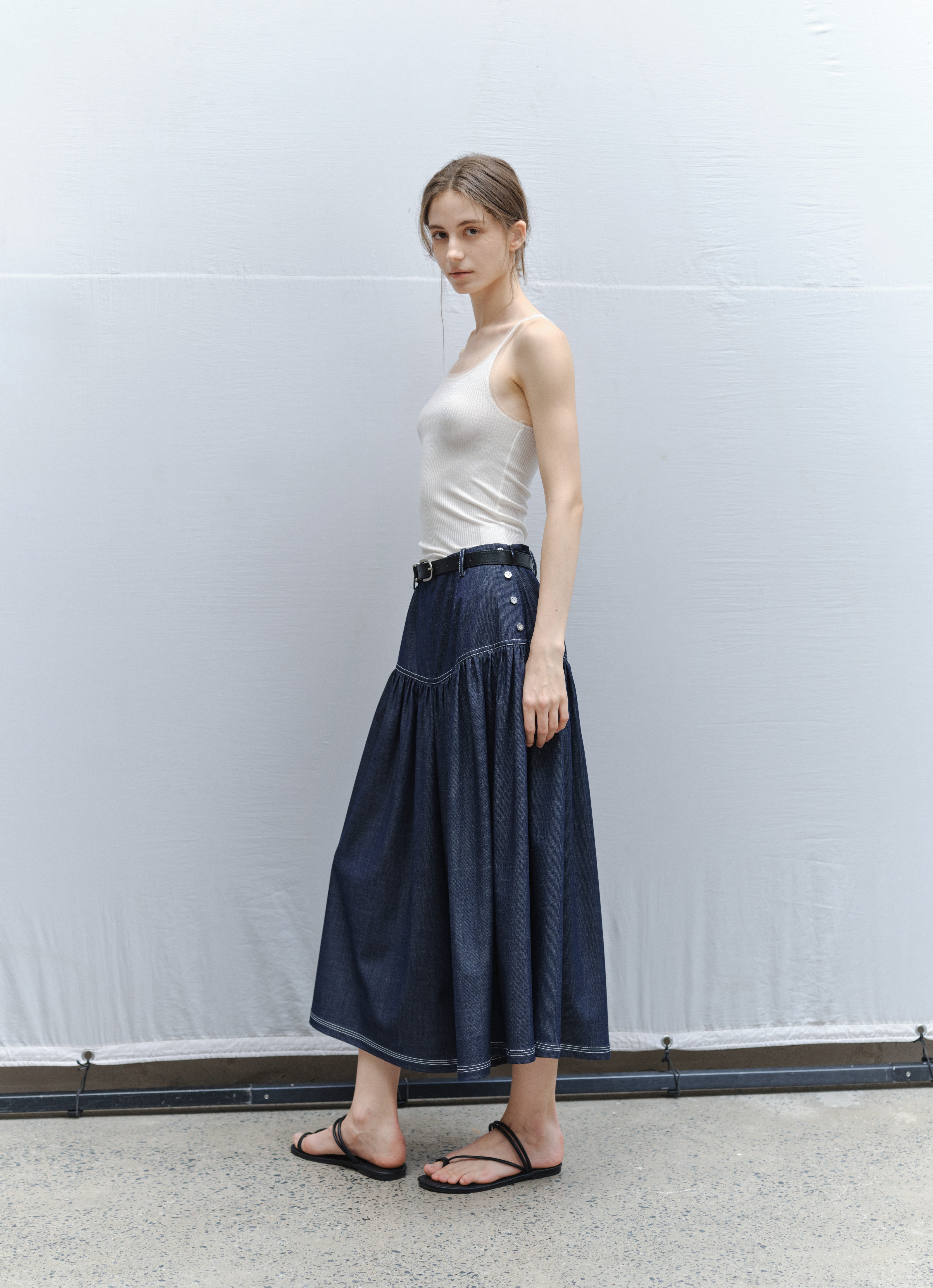 AIRY STITCH DENIM CULOTTES / エアリーステッチデニムキュロット