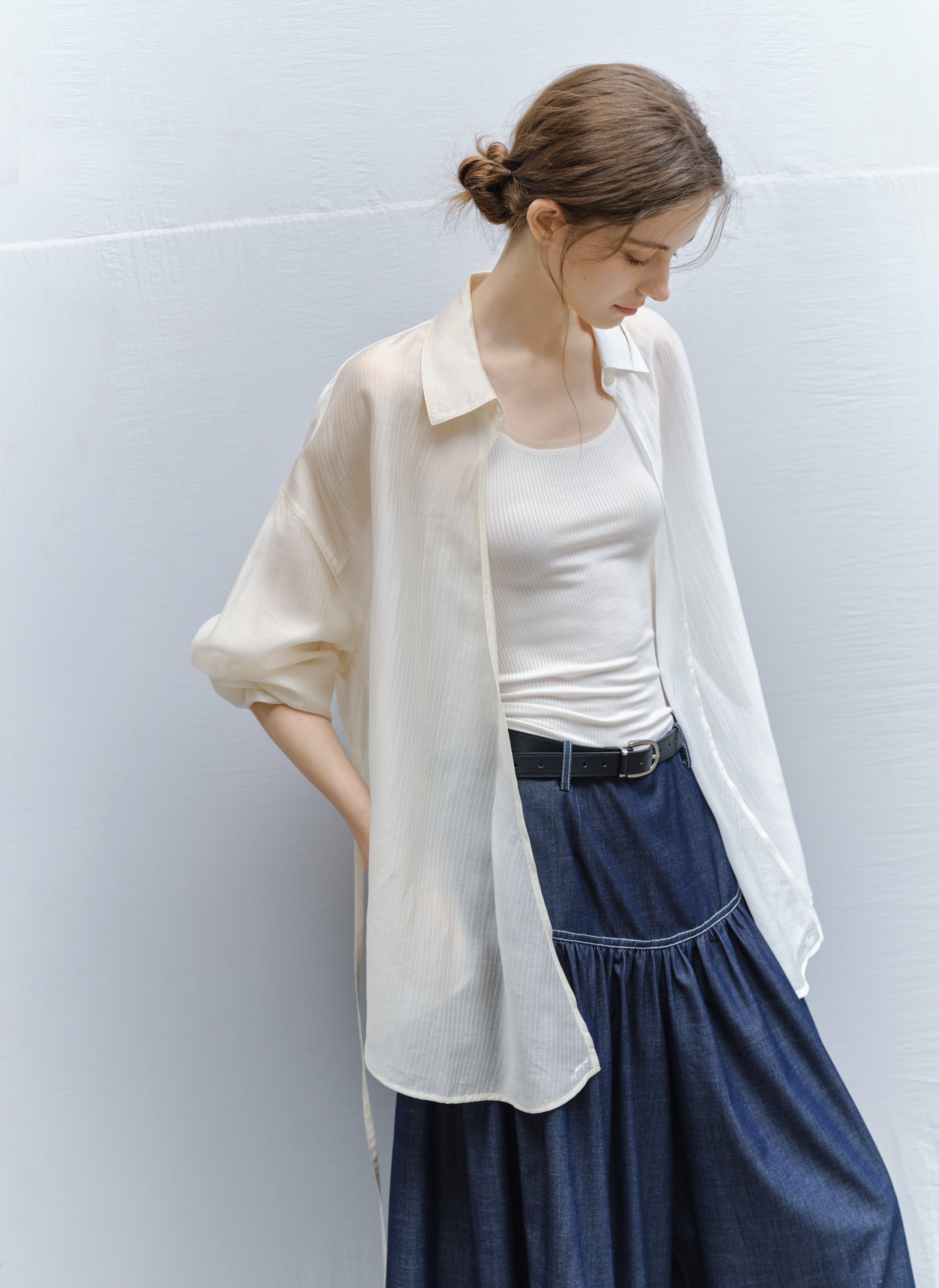 AQUA TONE STRING SHIRT / アクアトーンストリングシャツ