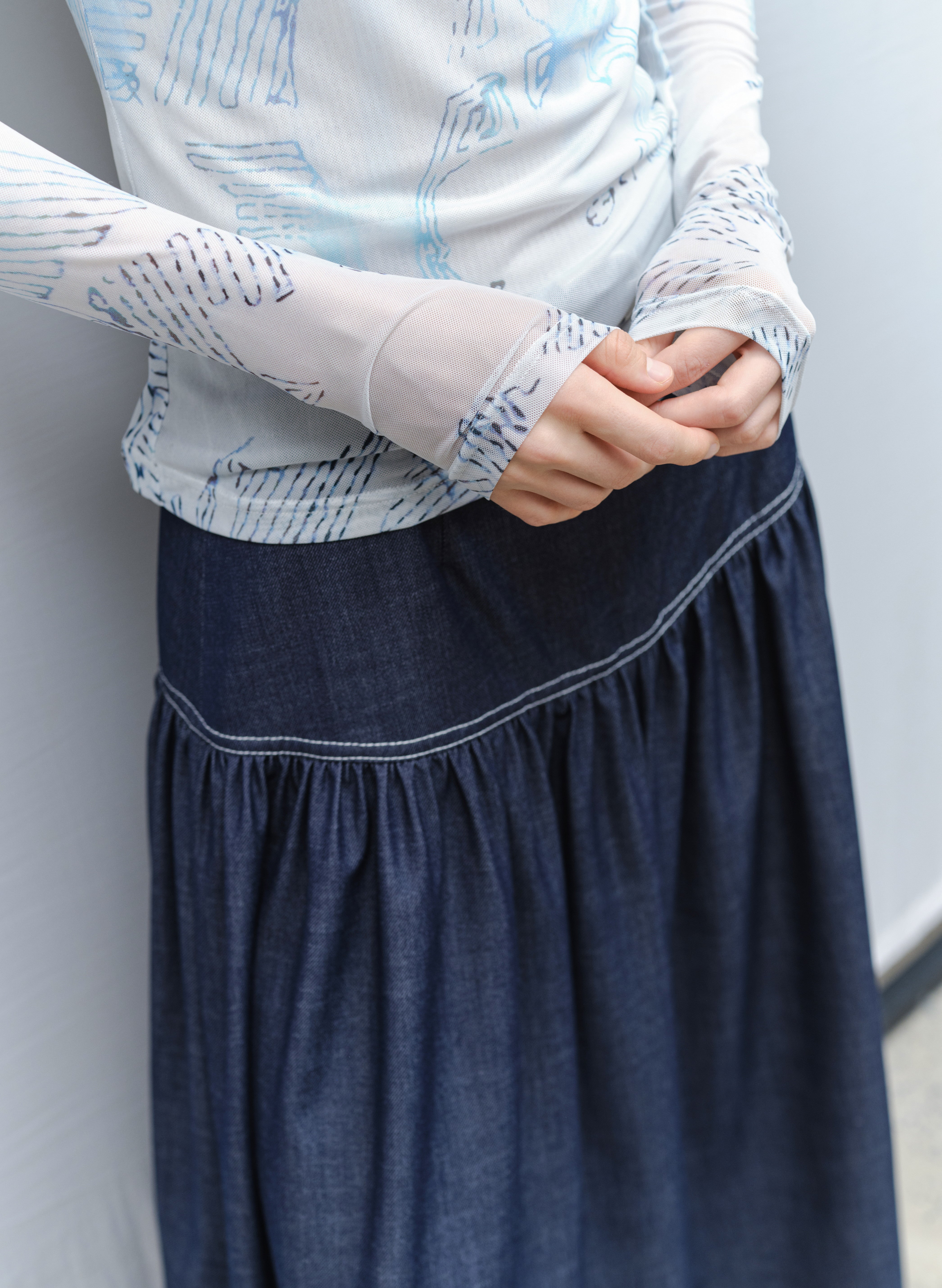 BLUE DRIP SHEER TOP / ブルードリップシアートップ