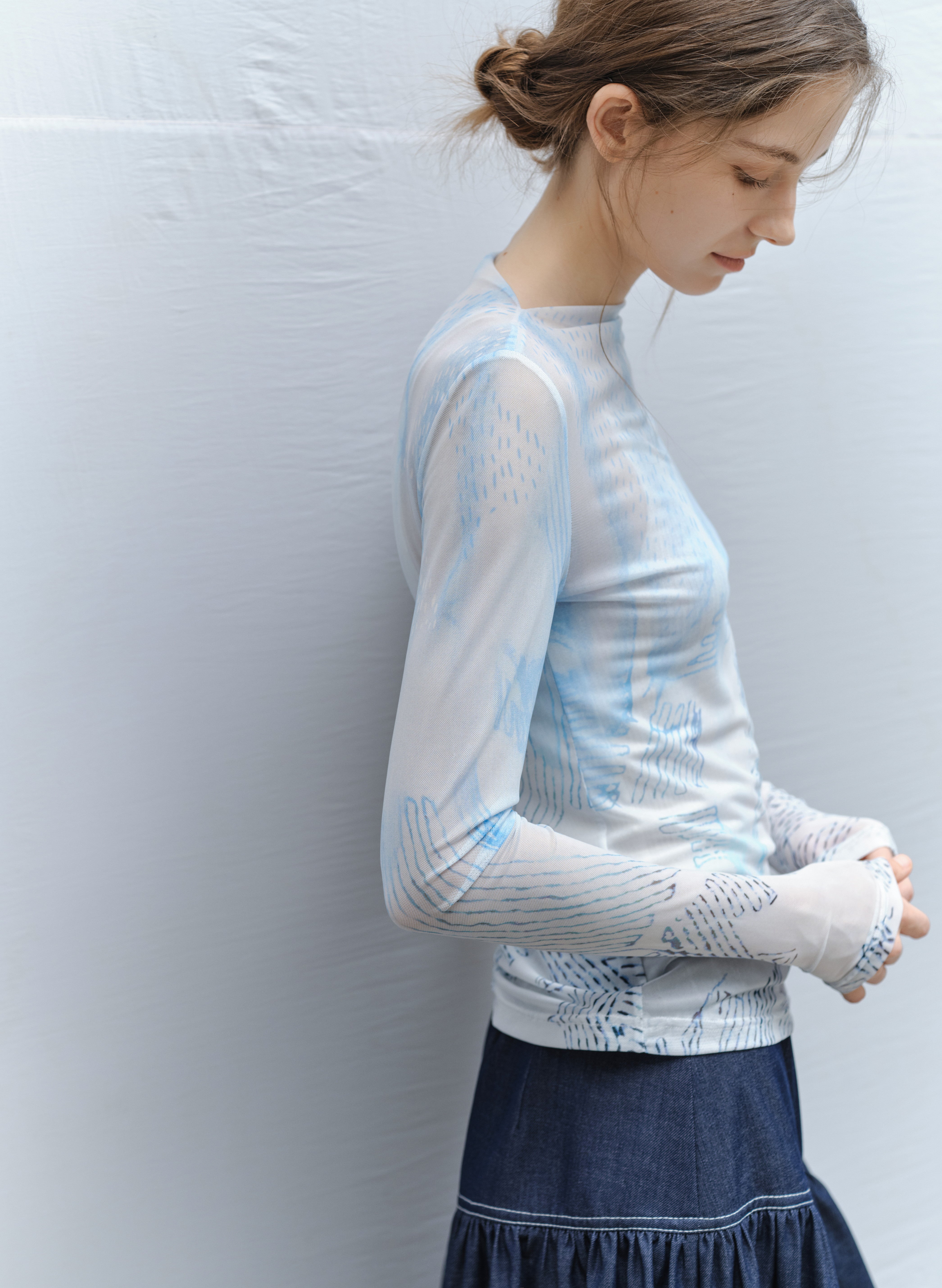 BLUE DRIP SHEER TOP / ブルードリップシアートップ