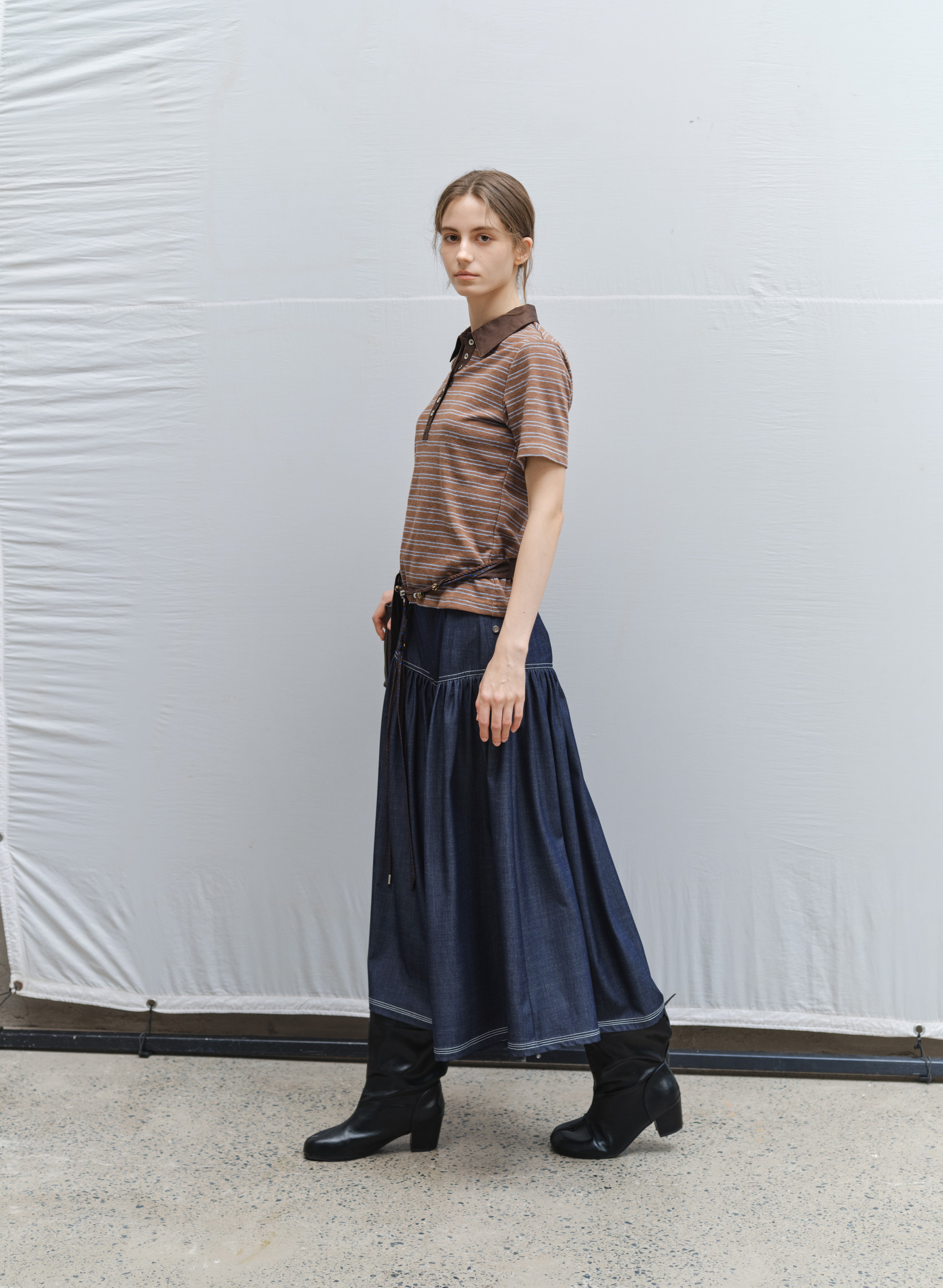 LINEAR BUTTON STRIPE TEE