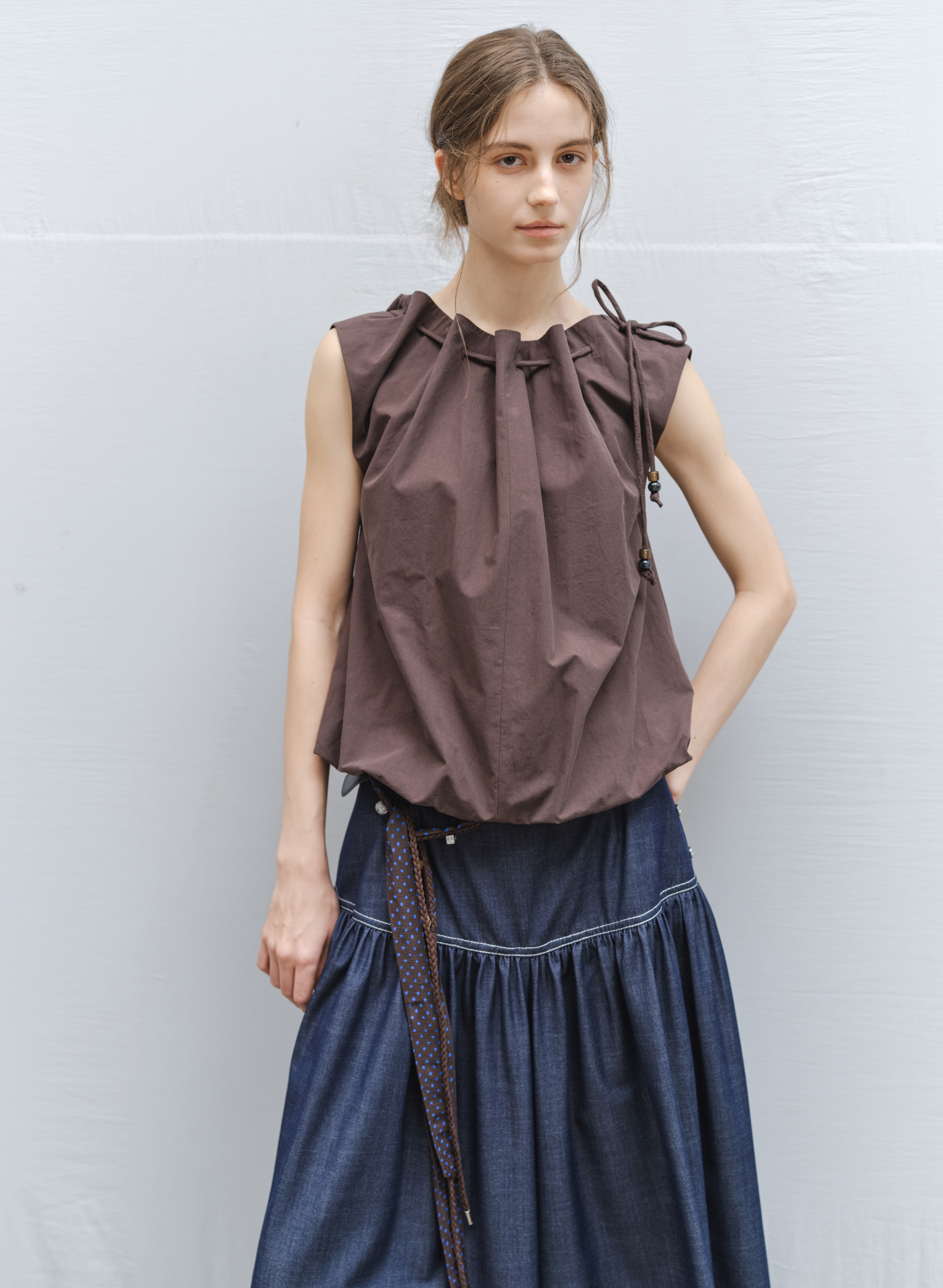 2WAY STRING POUCH BLOUSE