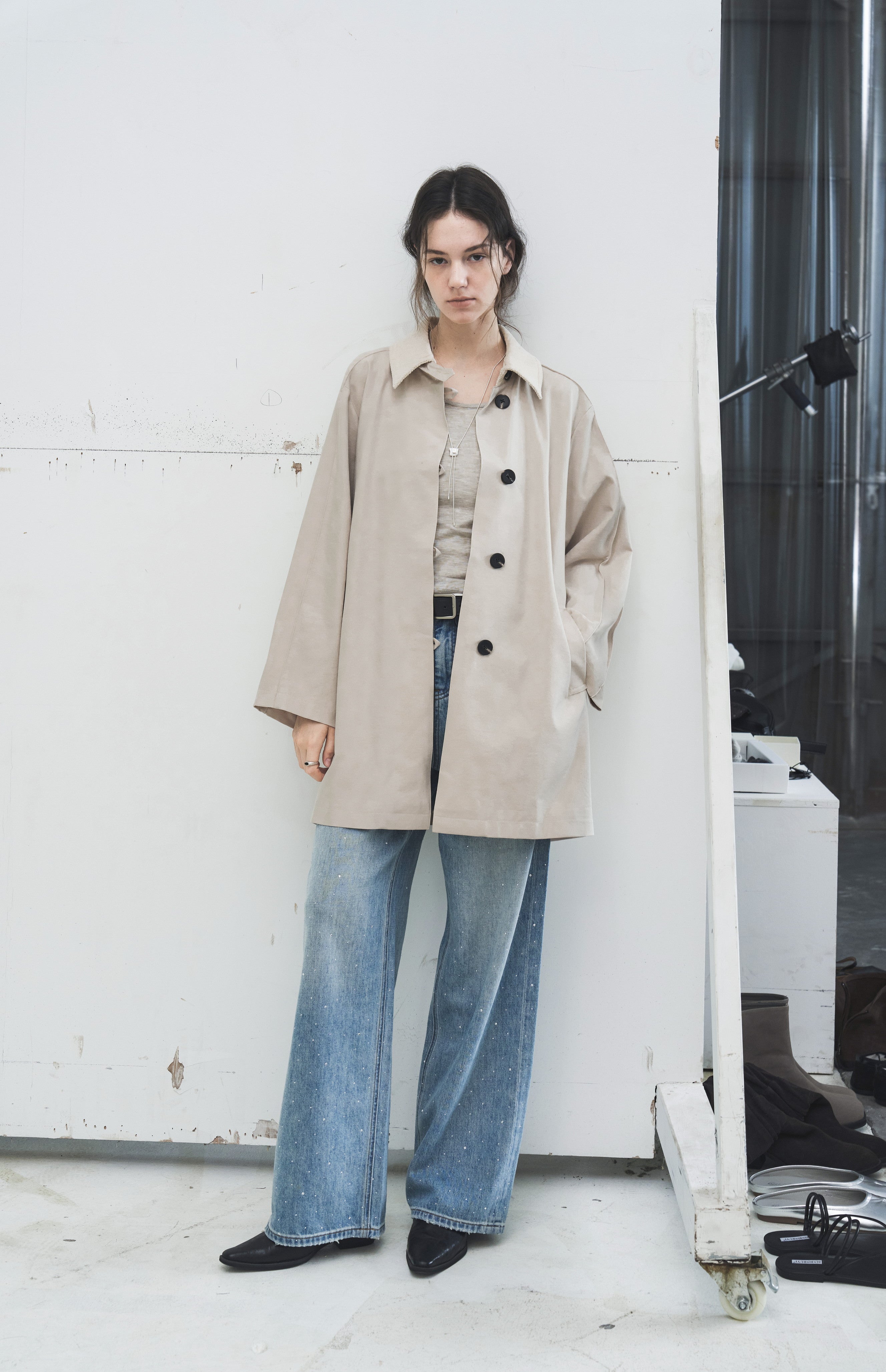 CORDUROY LAPEL MIDDLE TRENCH / コーデュロイラペルミドルトレンチ