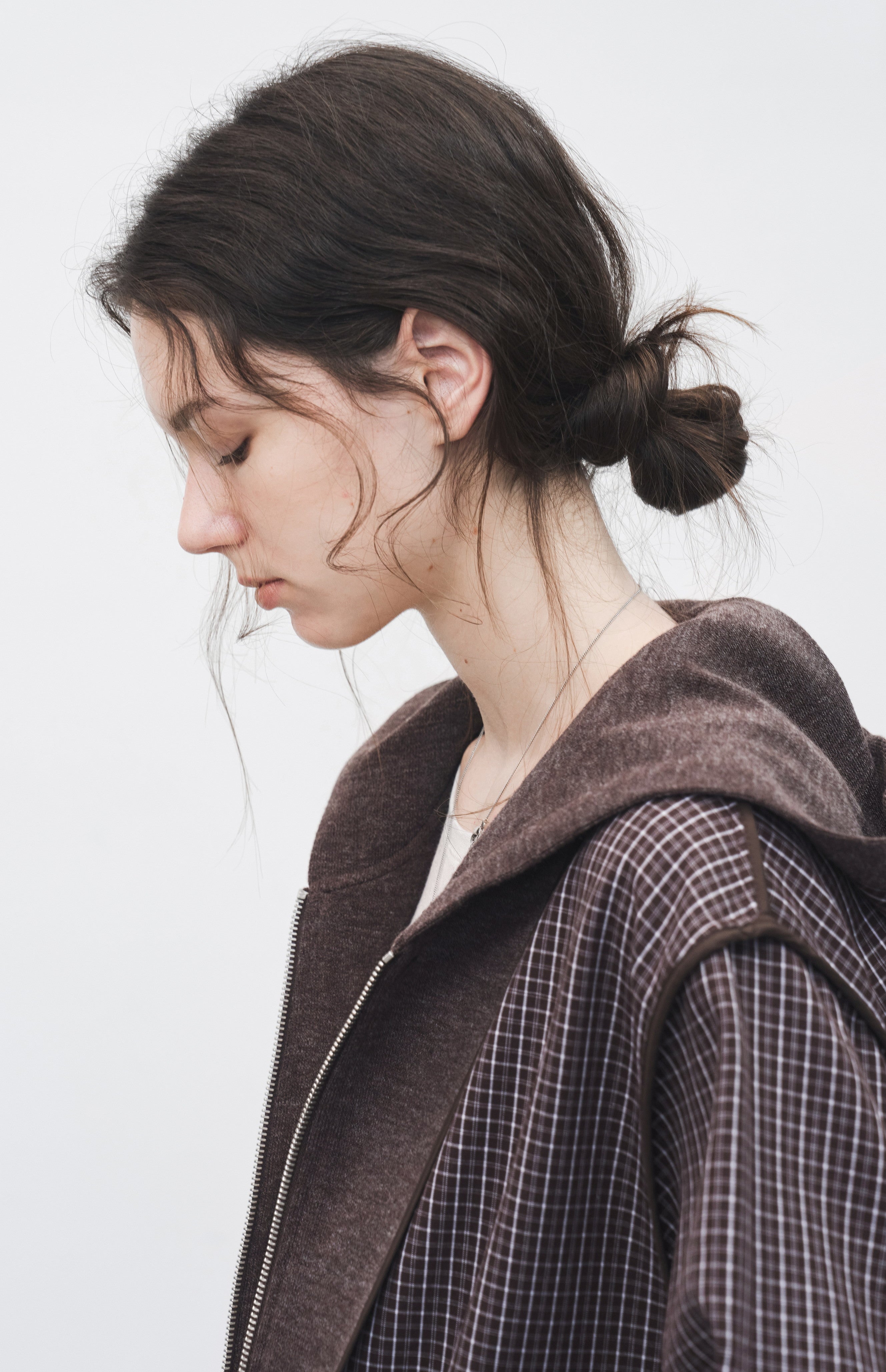 REVERSIBLE PLAID HOODED CARDIGAN / 리버시블 체크 푸드 카디건