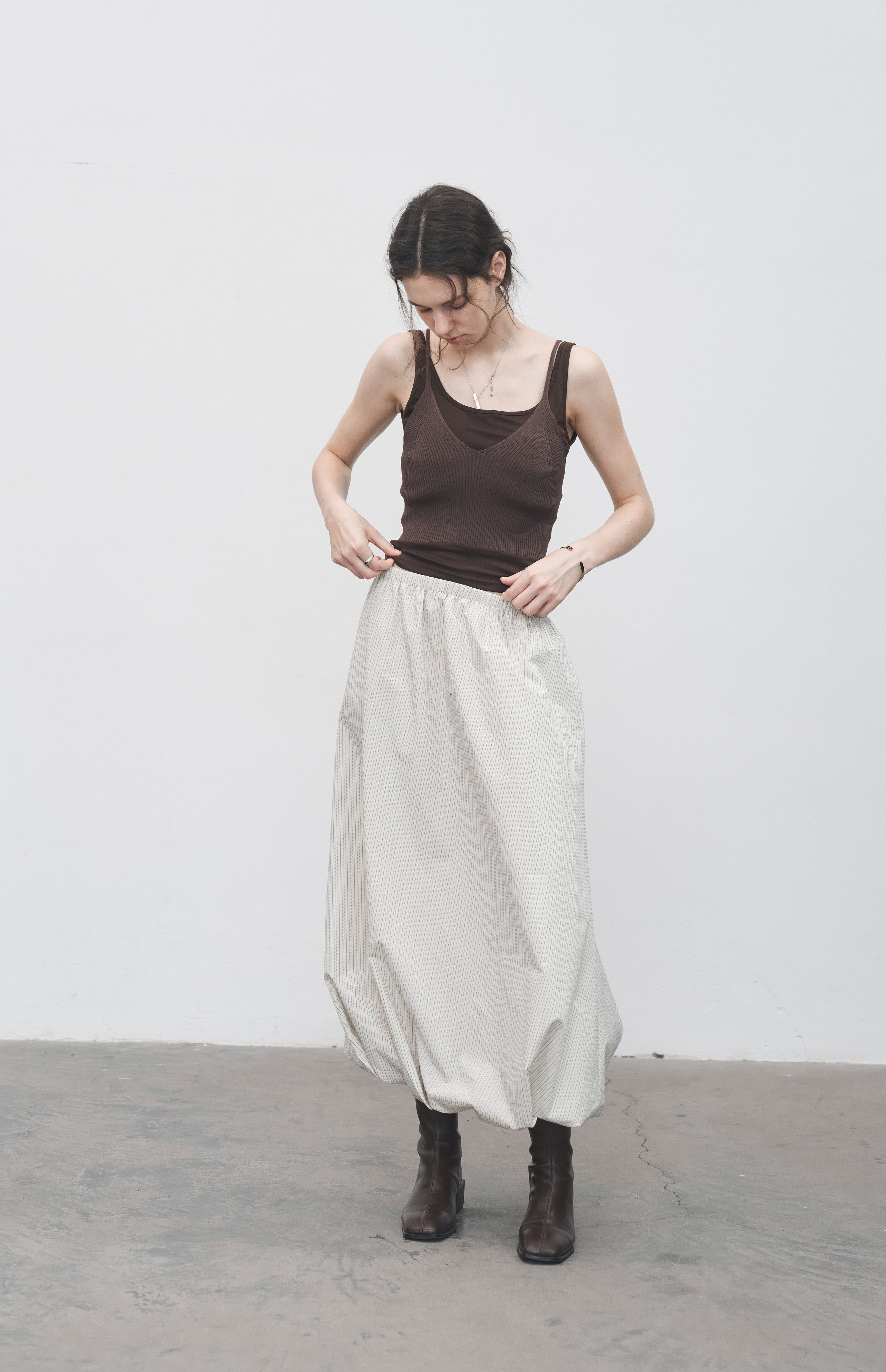 PINSTRIPE BALLOON SKIRT / ピンストライプバルーンスカート