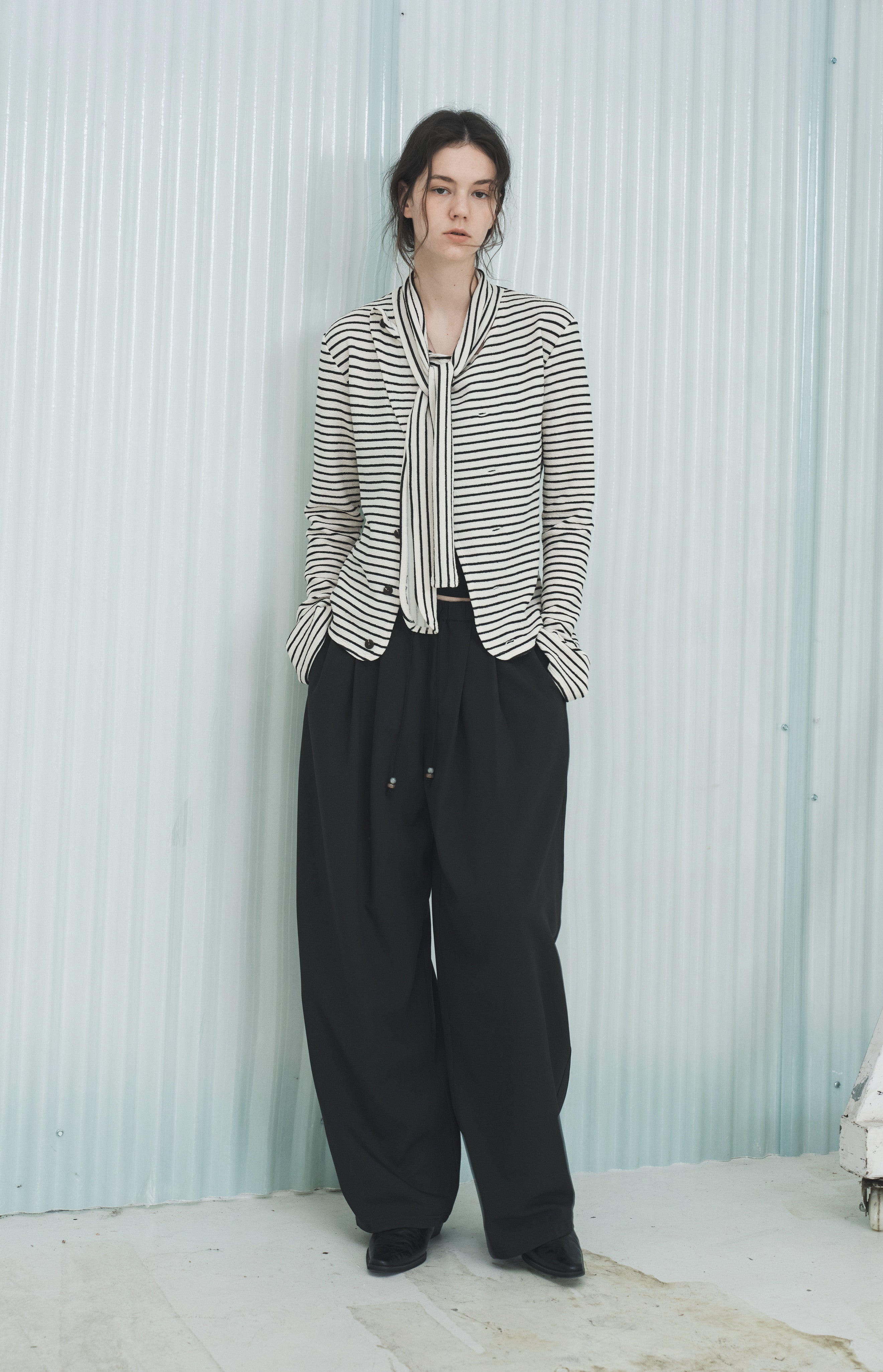 FLARE CROSS STRIPED SHIRT