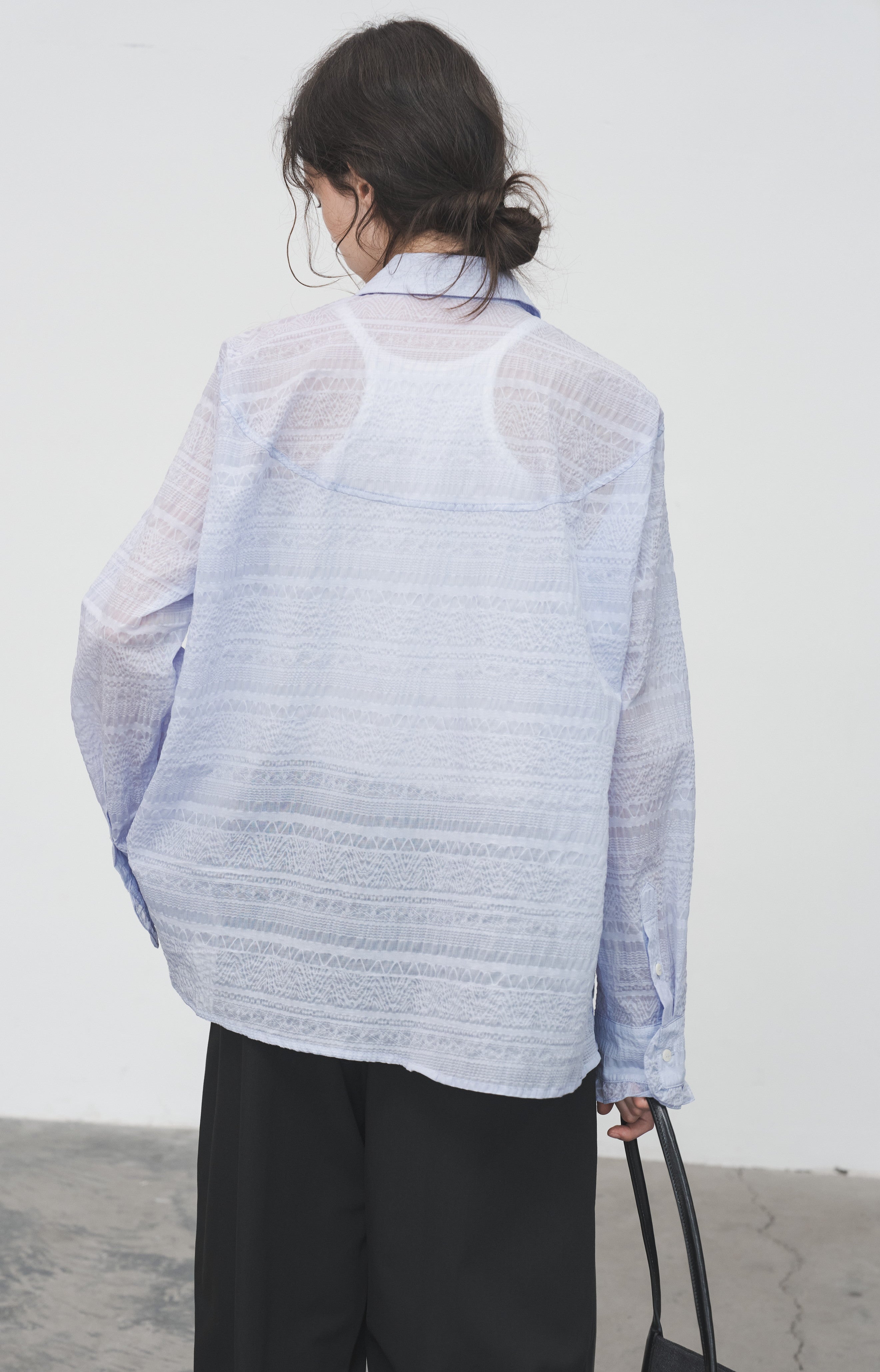 LACE MIX SHEER SHIRT