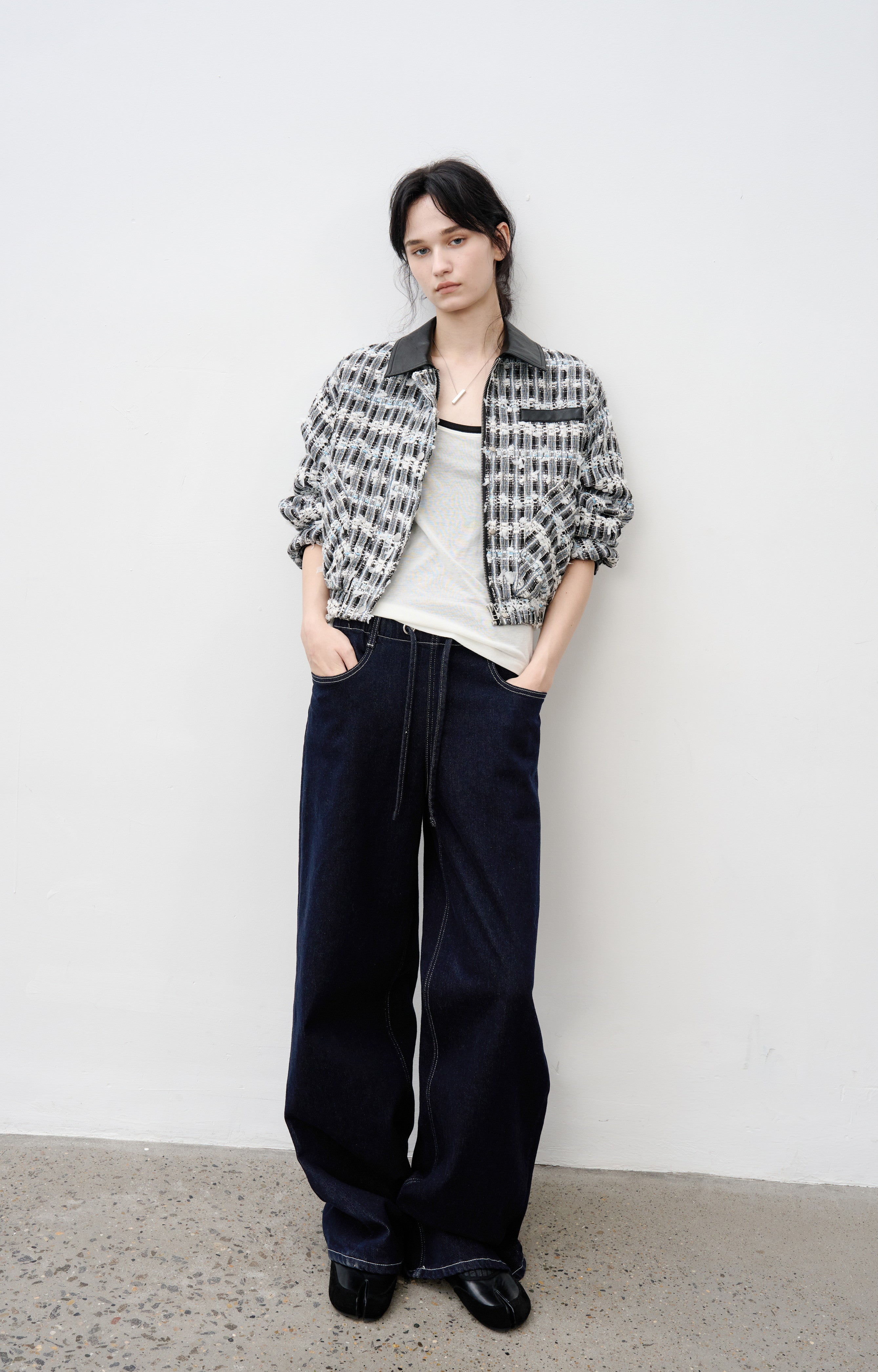 CONTRAST STITCH WIDE JEANS / コントラストステッチワイドジーンズ