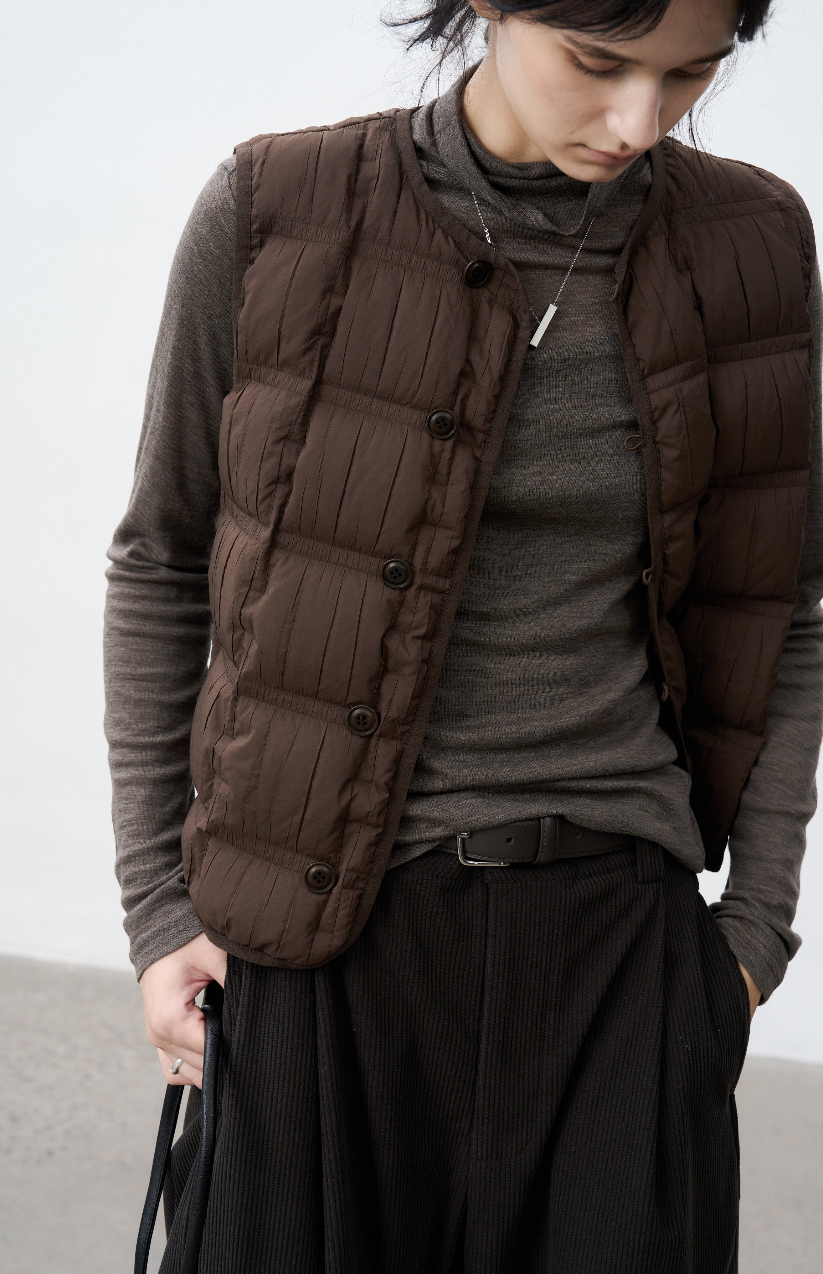 WRINKLE BLOCK DOWN VEST / リンクルブロックダウンベスト