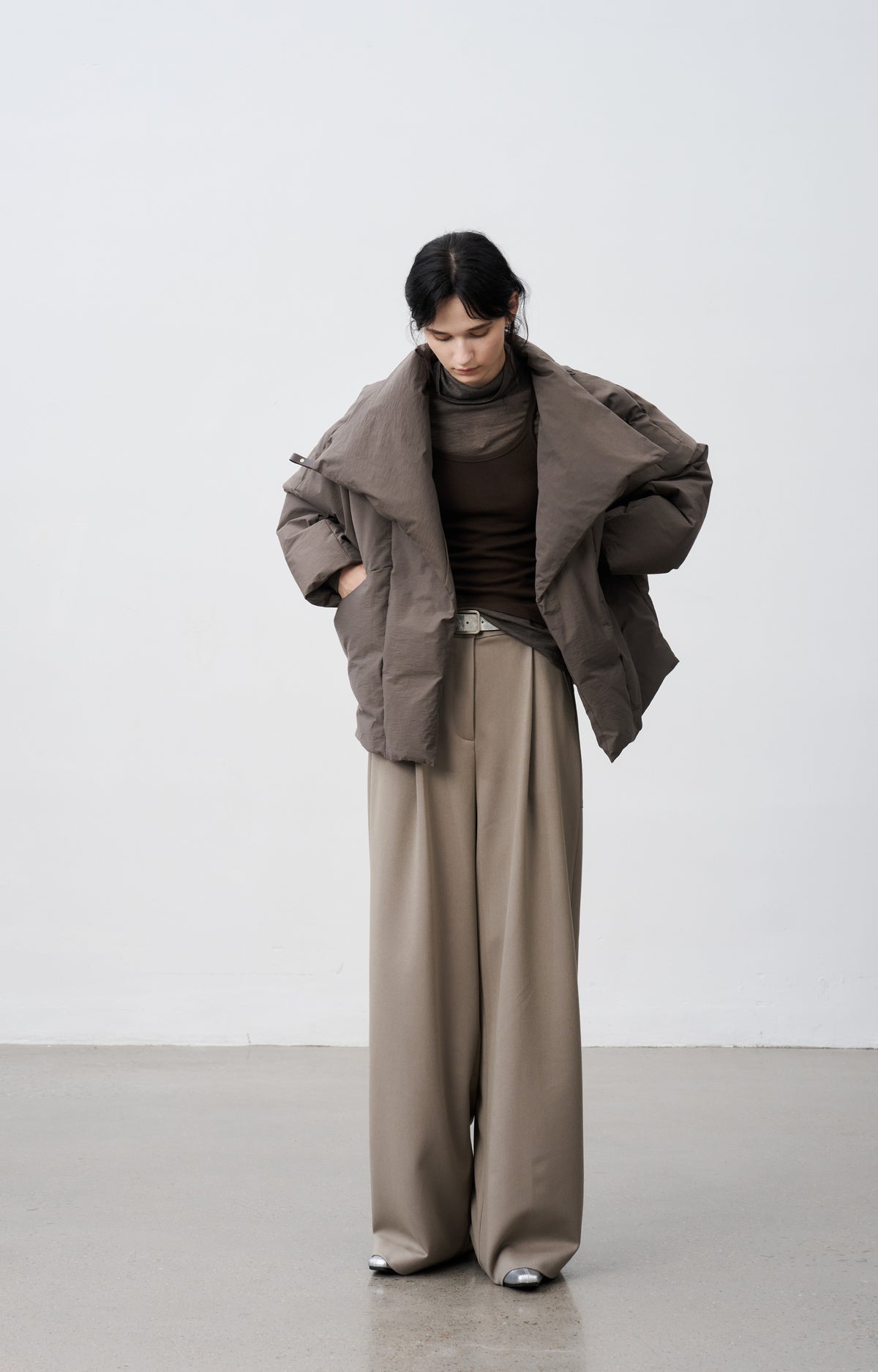 WRAP LAPEL DUSTY DOWN