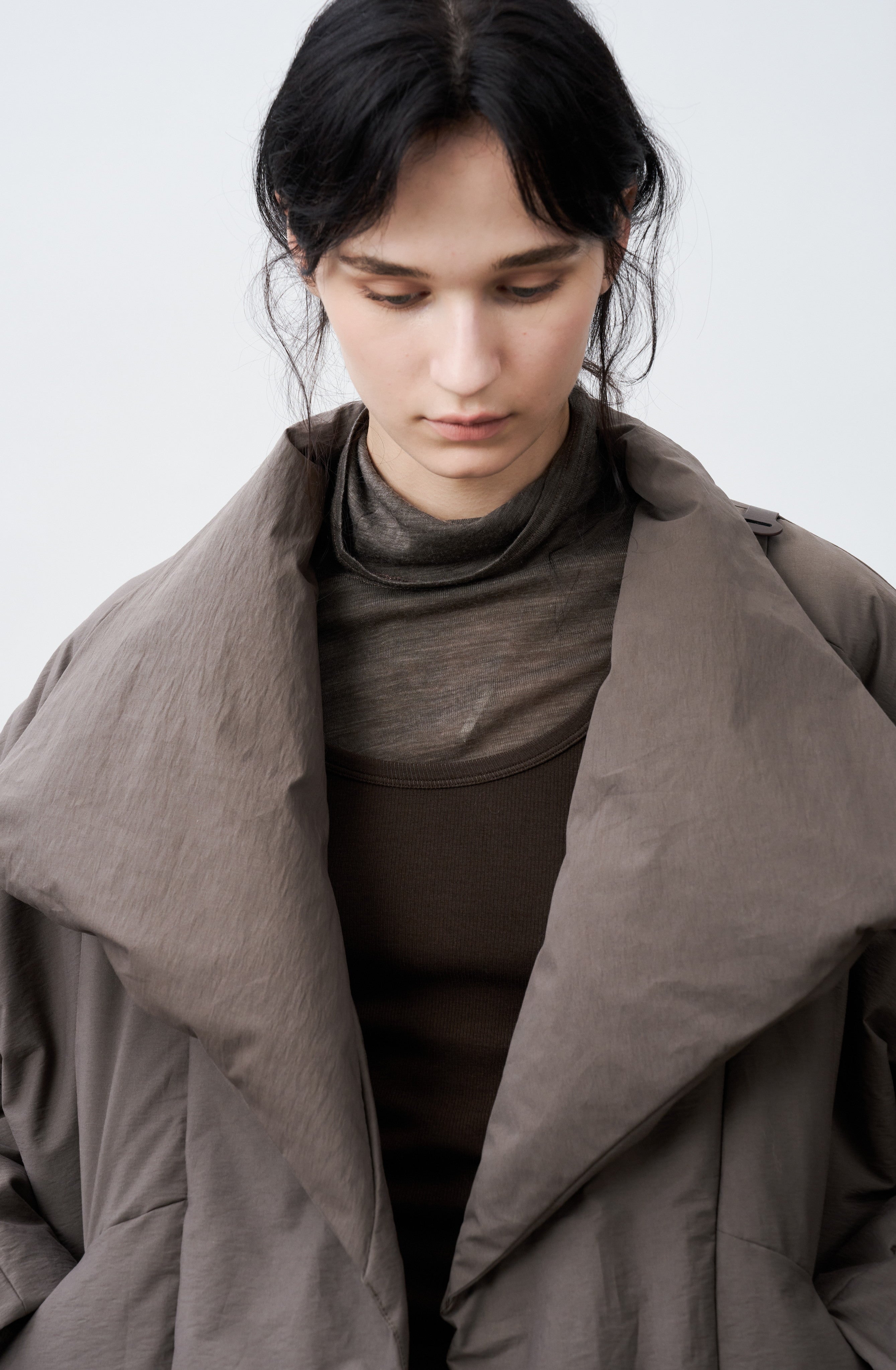 WRAP LAPEL ROUND DOWN / ラップラペルラウンドダウン