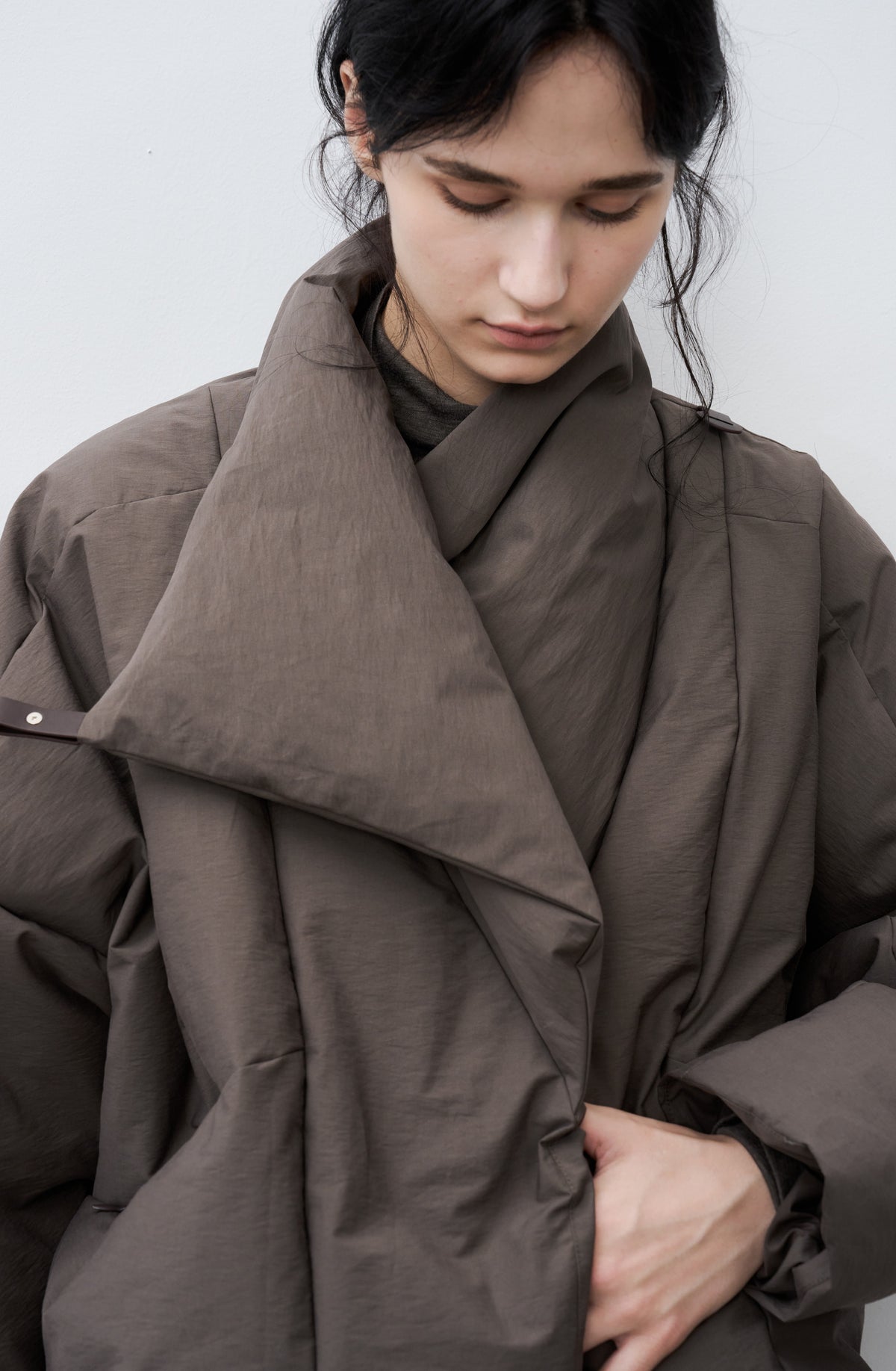 WRAP LAPEL DUSTY DOWN