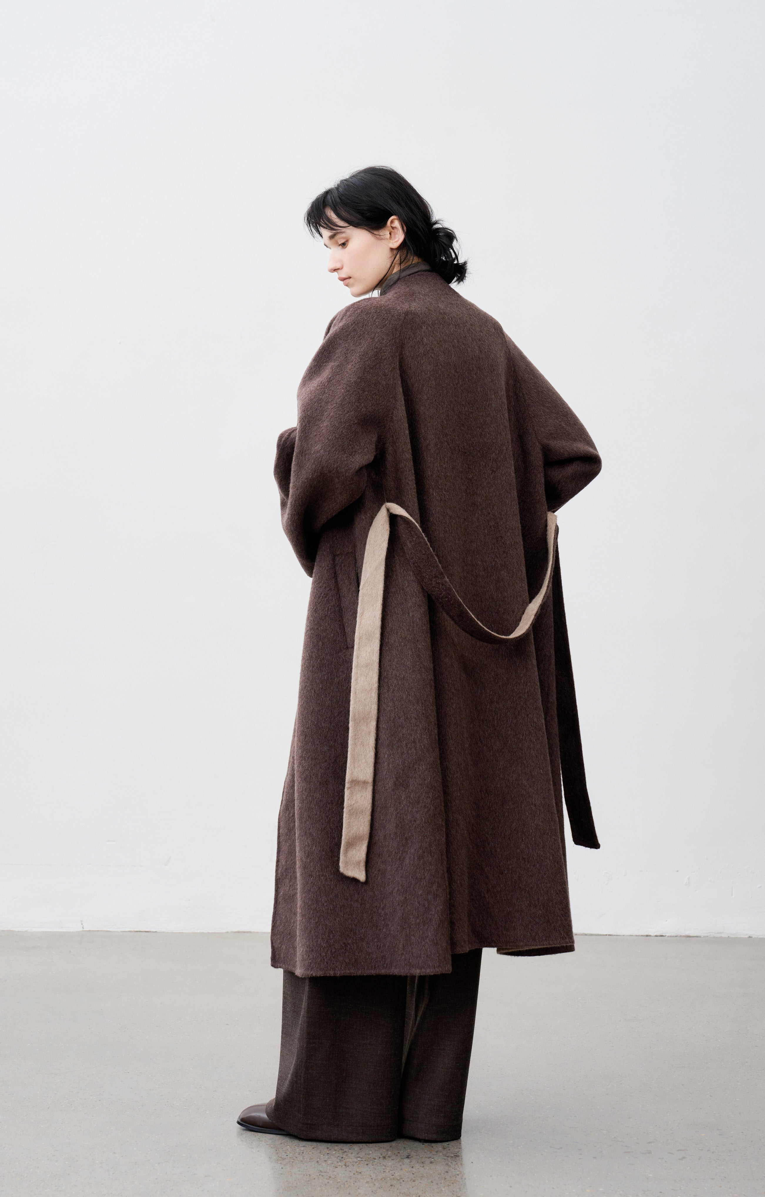 WRAP LAPEL WOOL COAT / ラップラペルウールコート