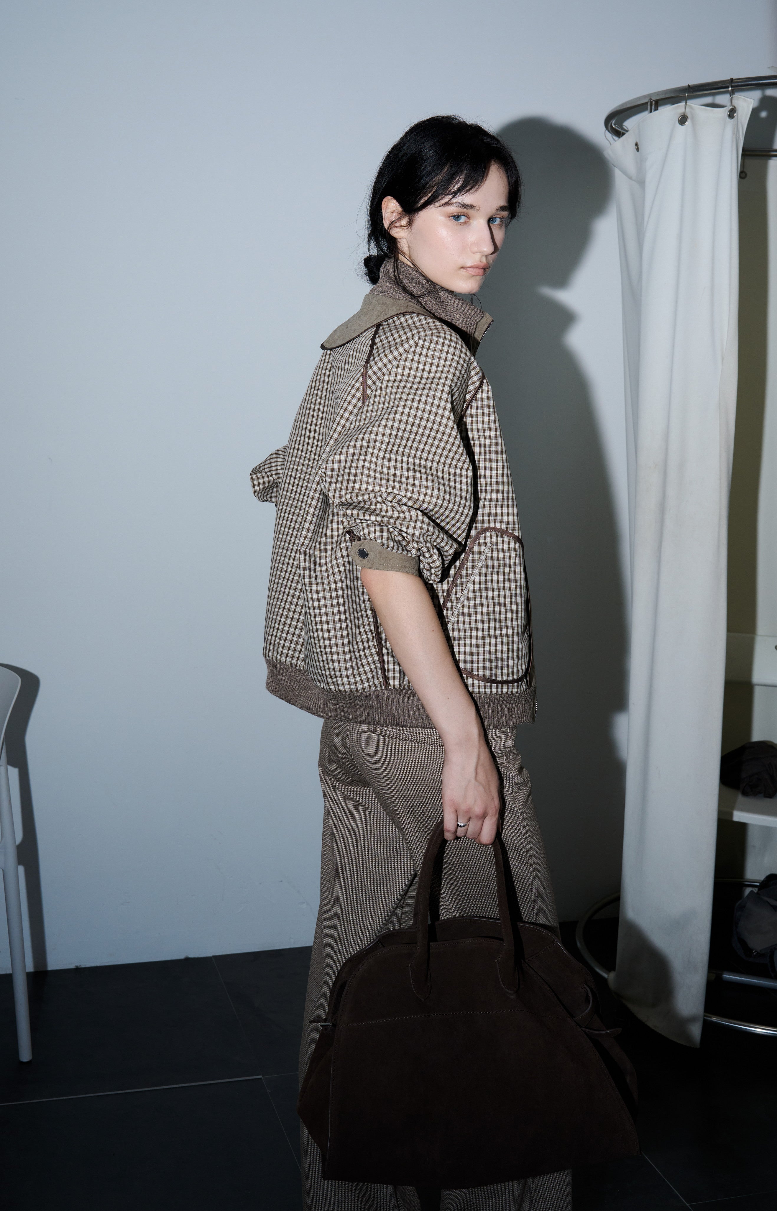 REVERSE PLAID DESIGN JACKET / 리버스 체크 디자인 재킷