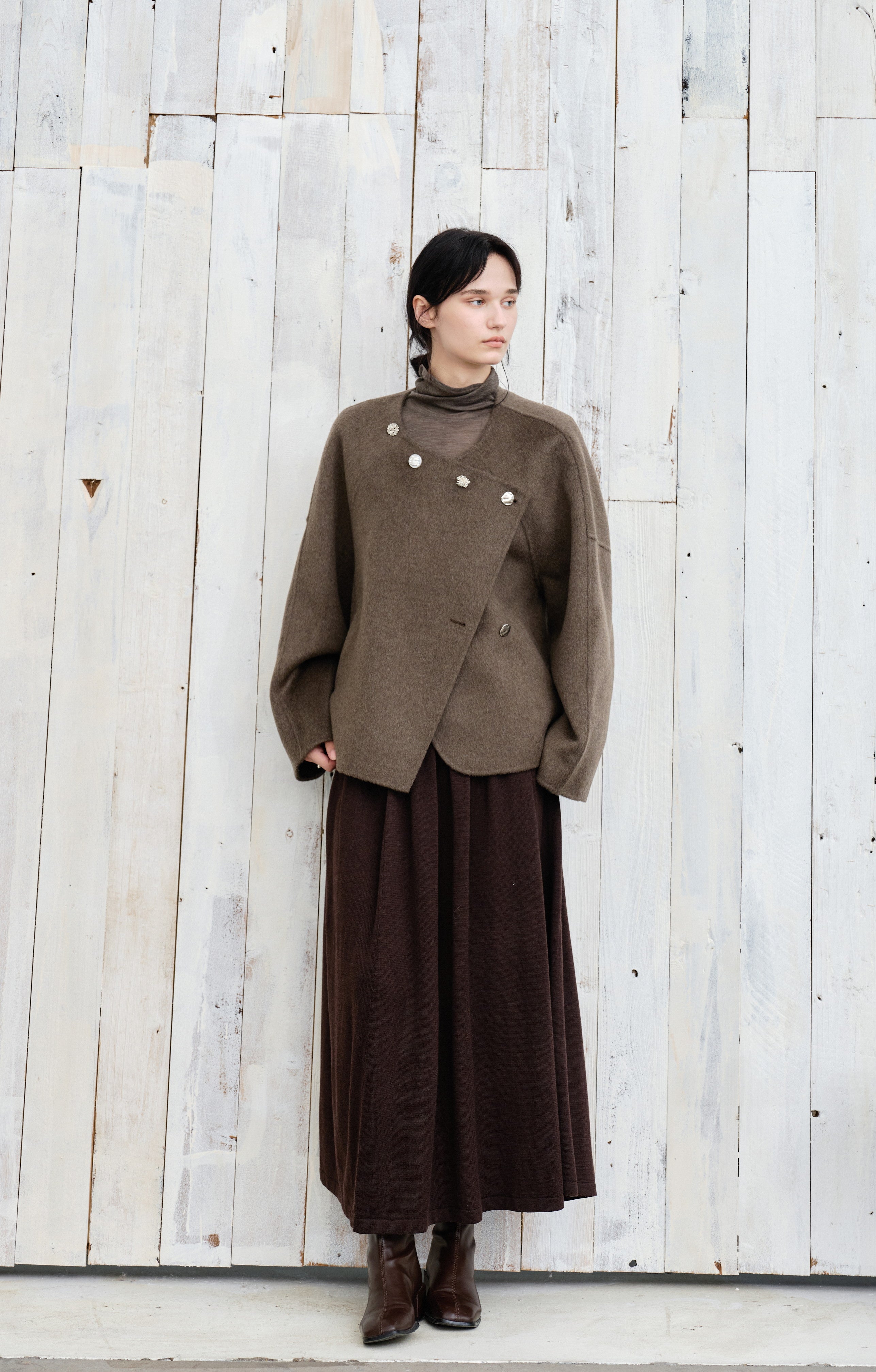 ASSORTED BUTTON WOOL COAT