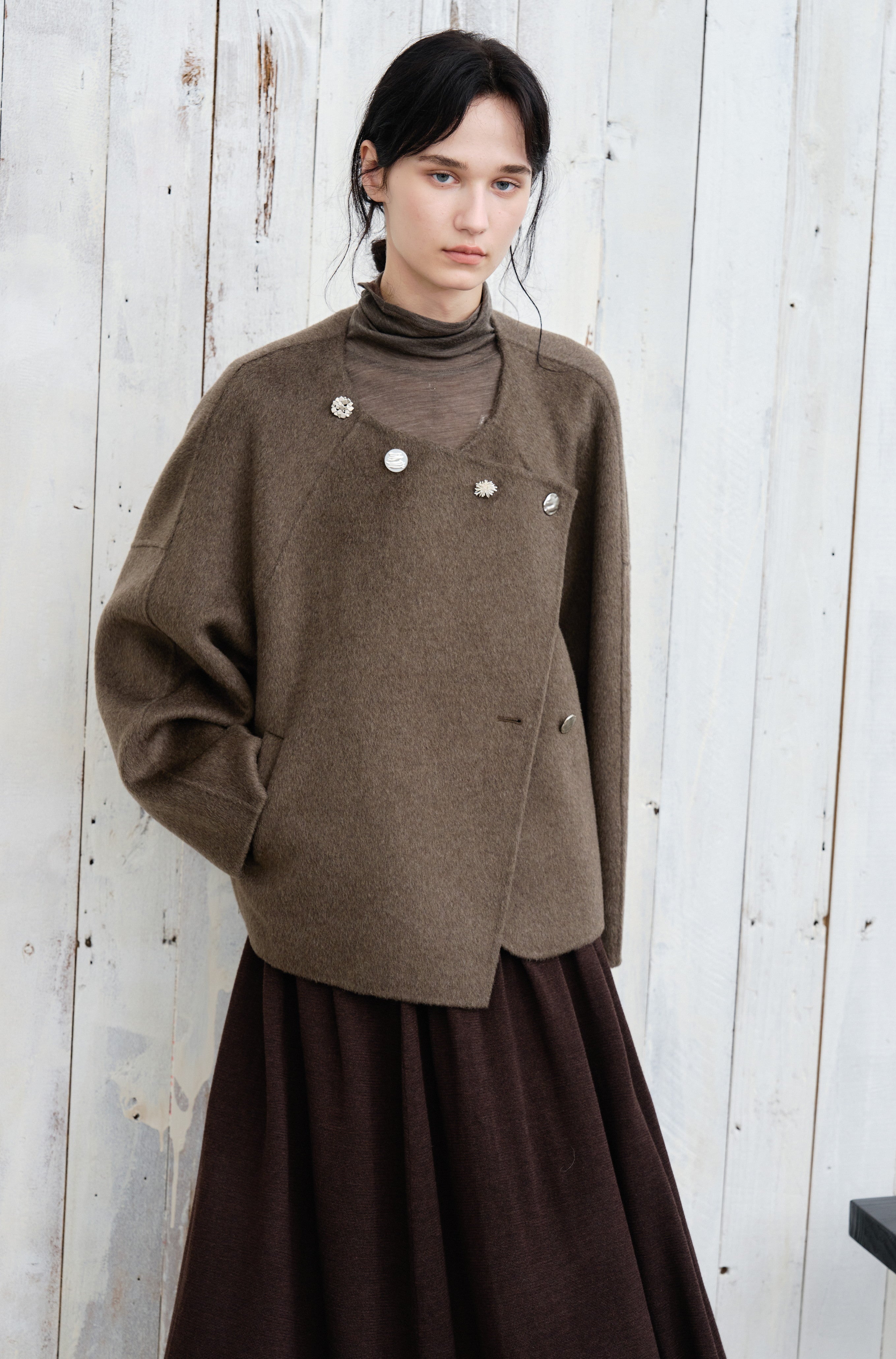 ASSORTED BUTTON WOOL COAT