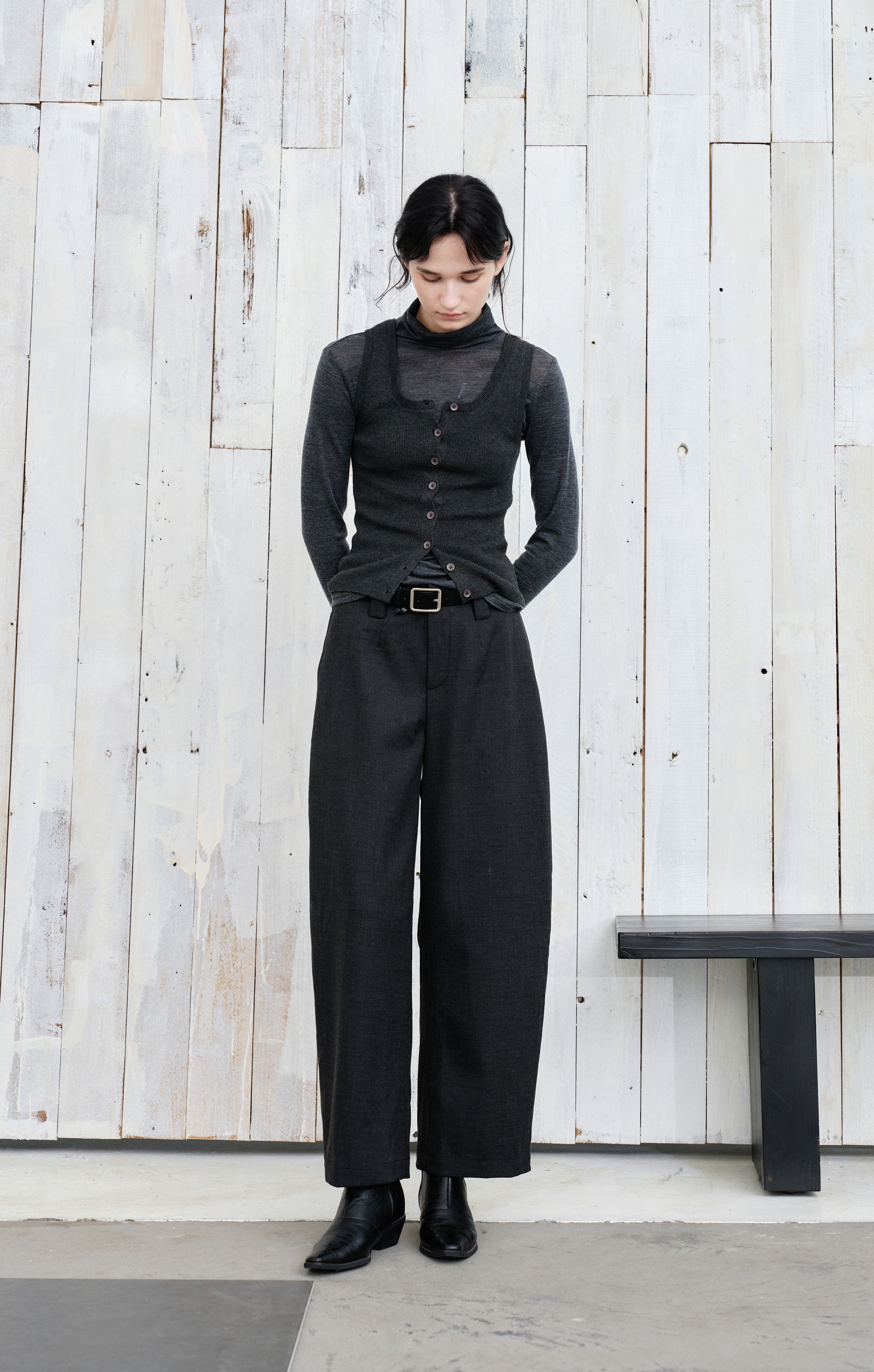 WIDE LEG CROPPED PANTS / ワイドレッグクロップドパンツ