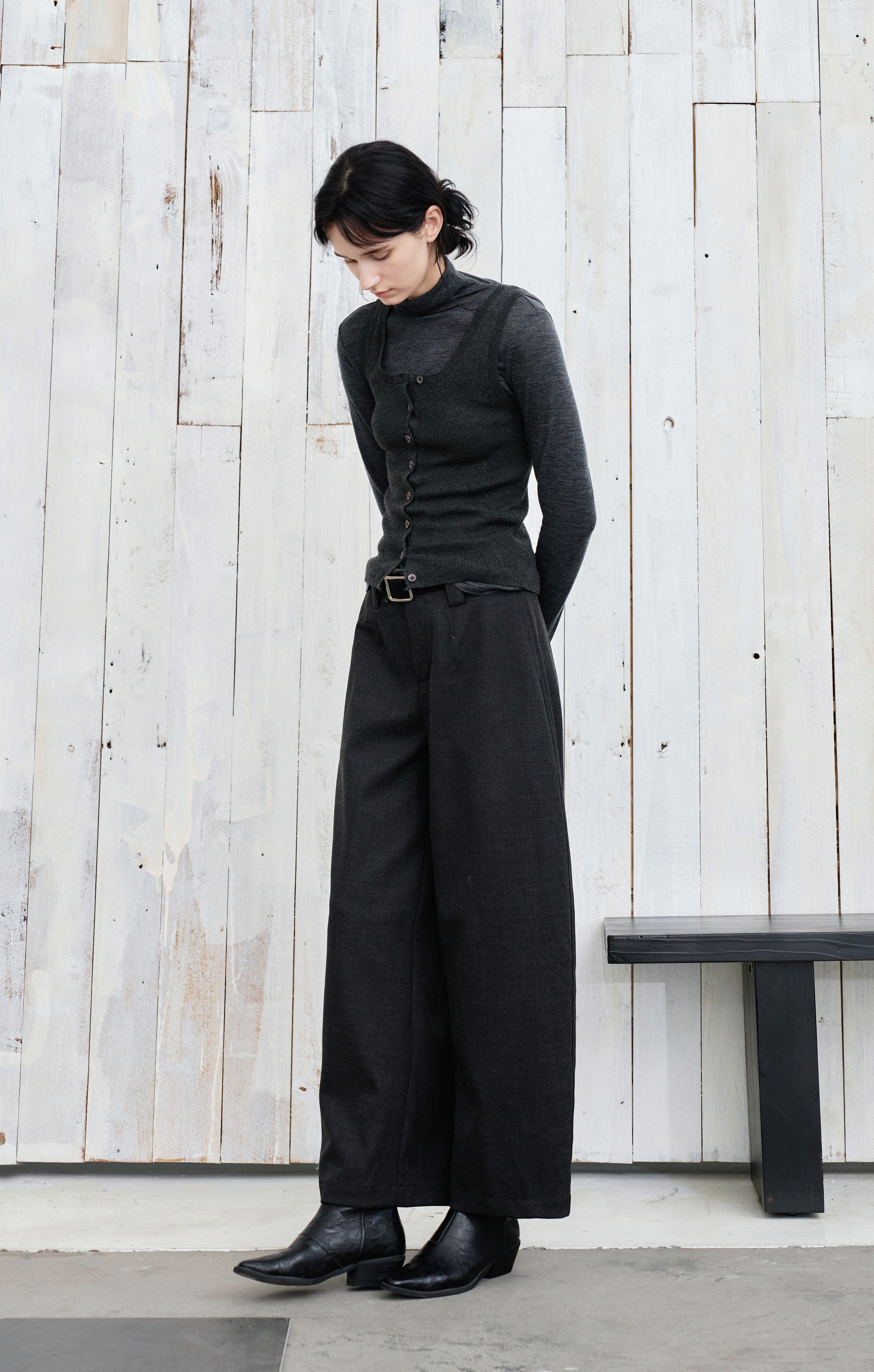 WIDE LEG CROPPED PANTS / ワイドレッグクロップドパンツ