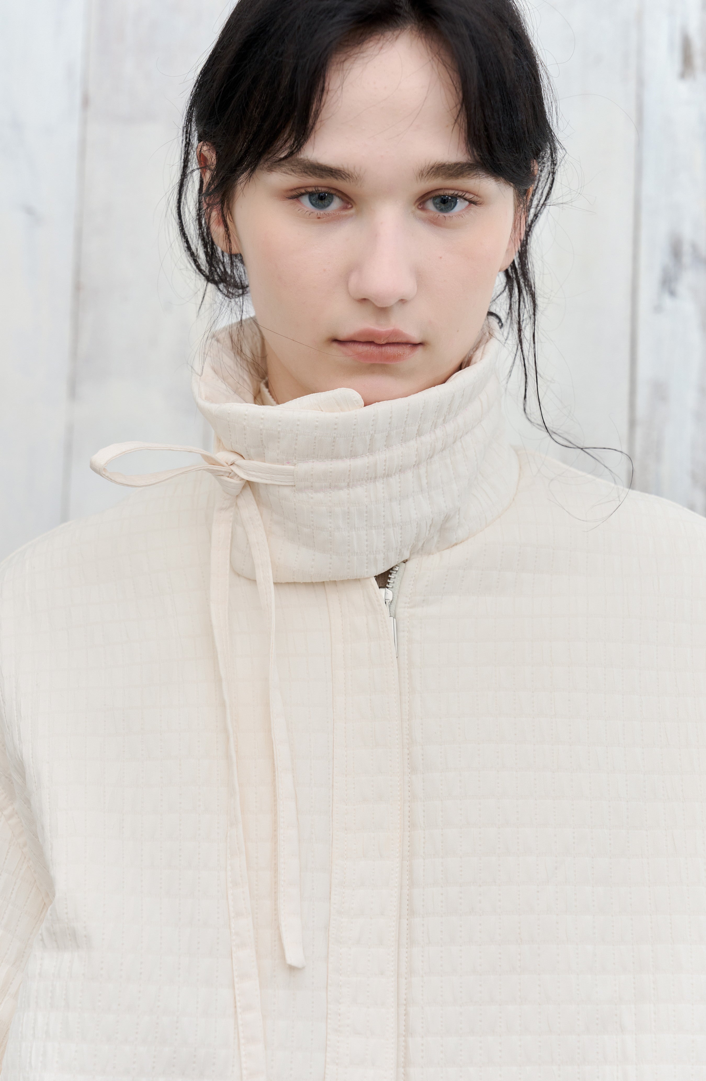 JACQUARD GRID BALLOON BLOUSON