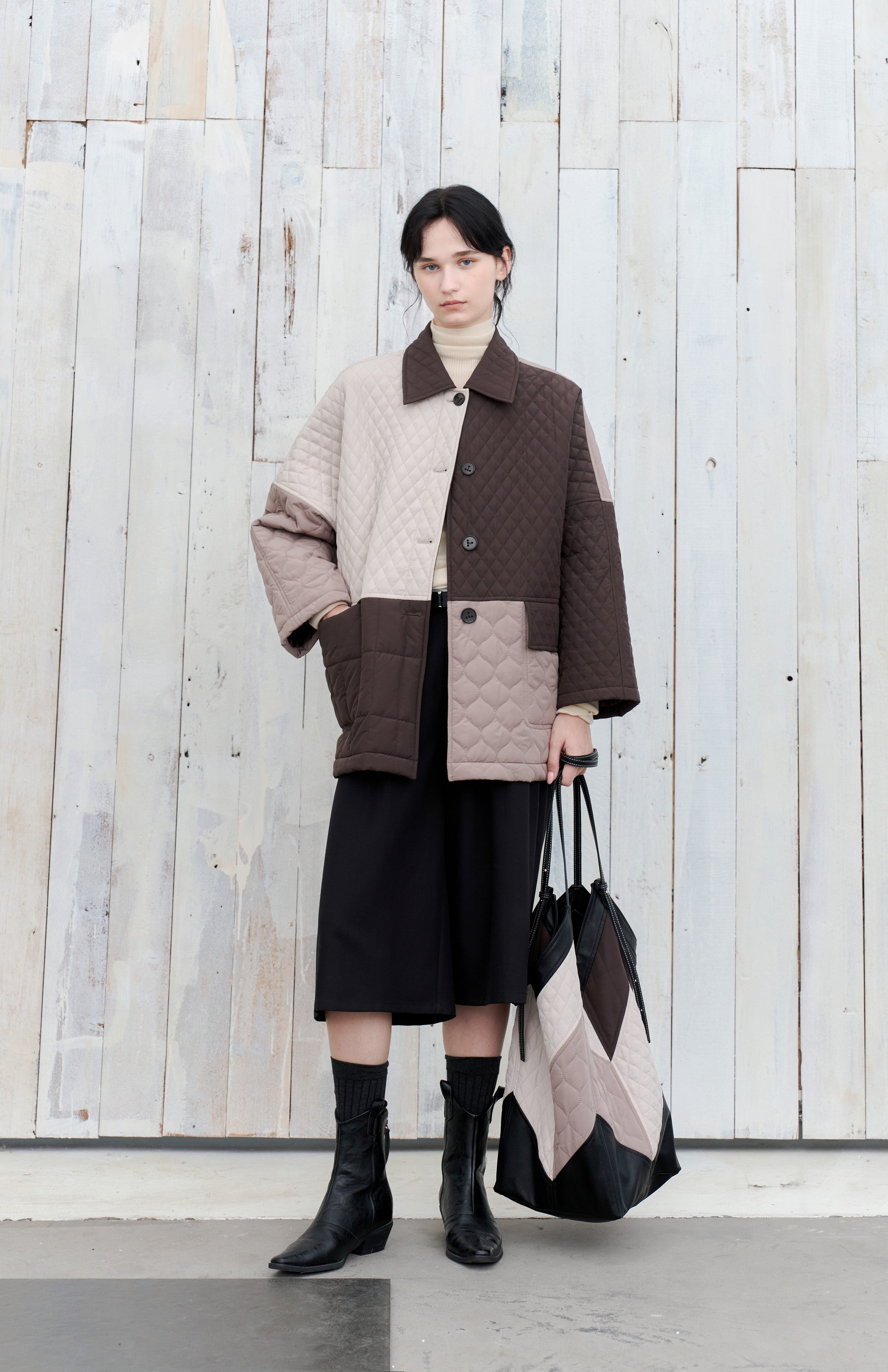 PATCHWORK COLOR QUILTED JACKET