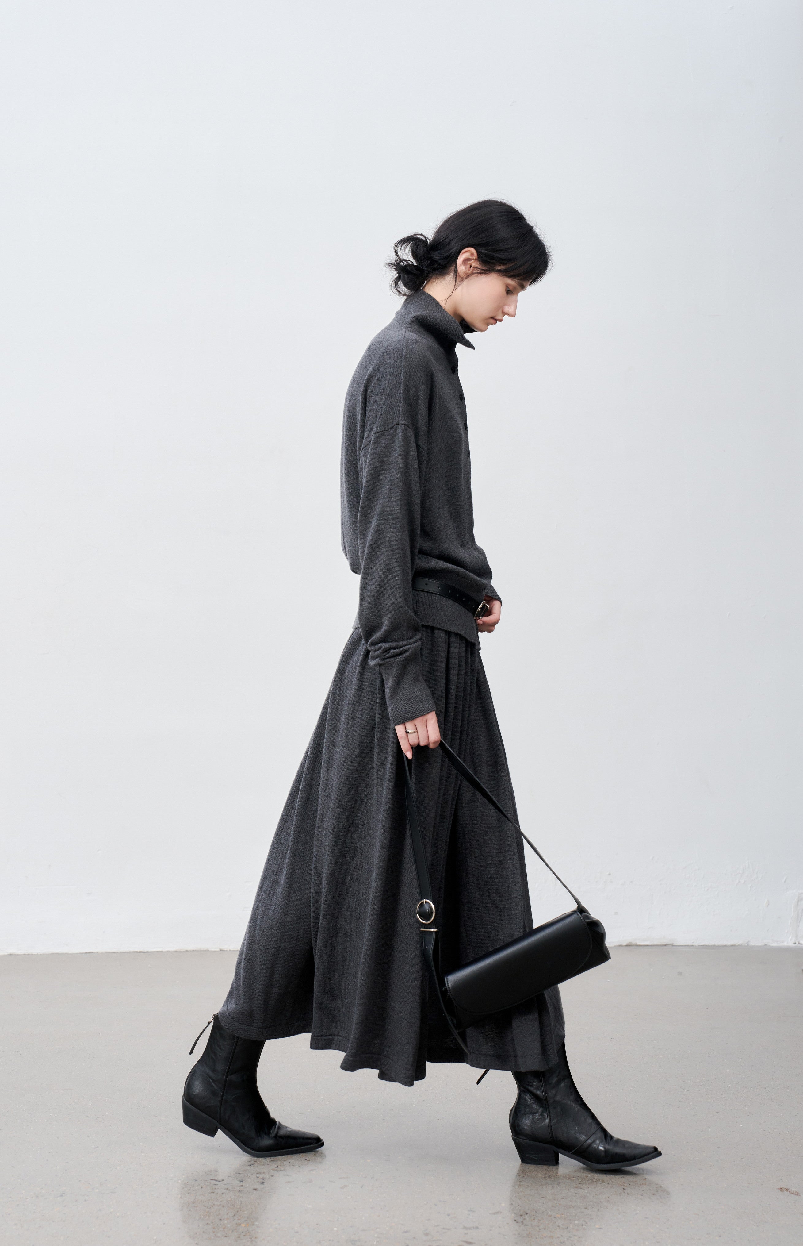 SOFT PLEATED DRAPE SKIRT