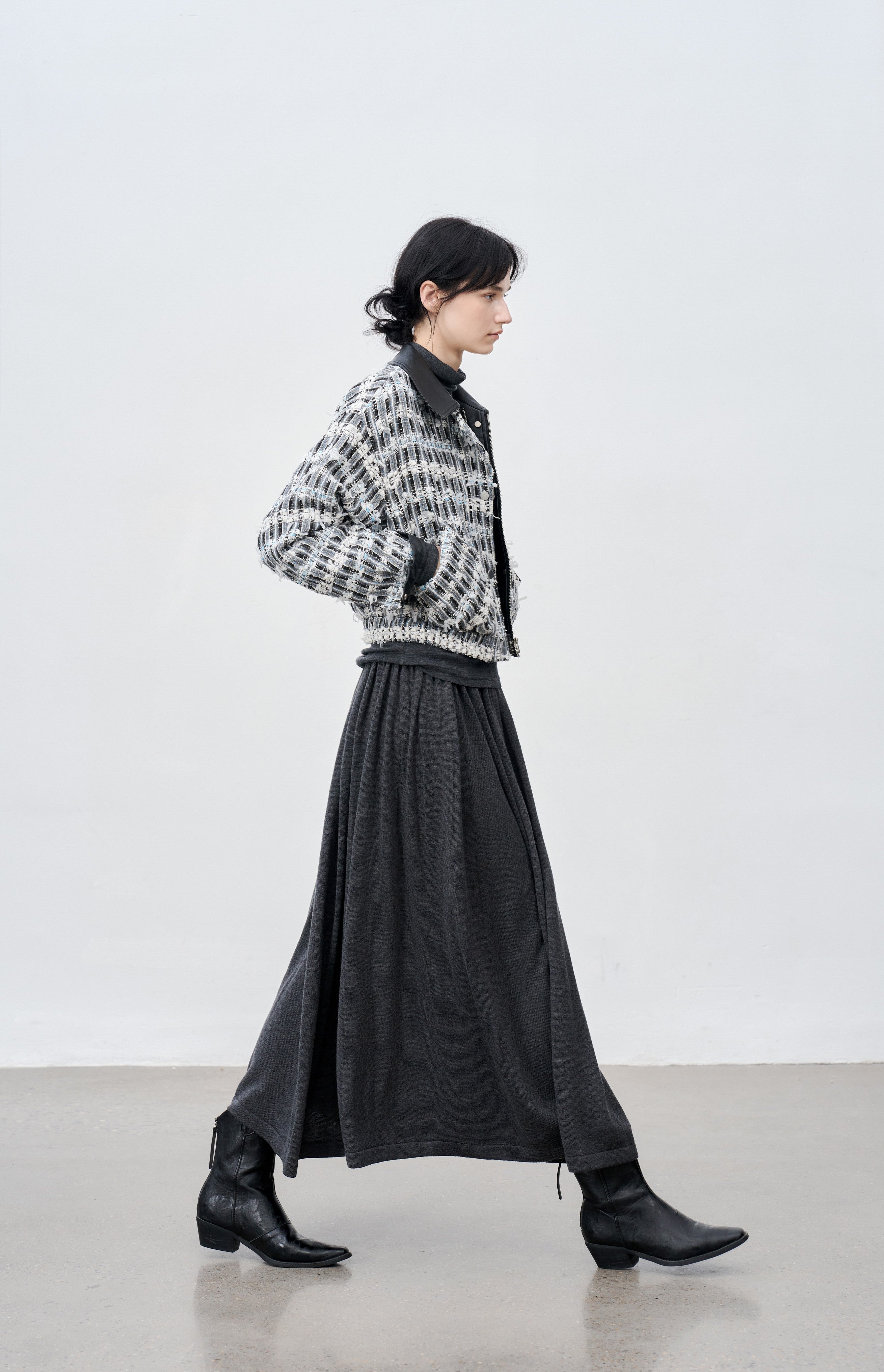SOFT PLEATED DRAPE SKIRT