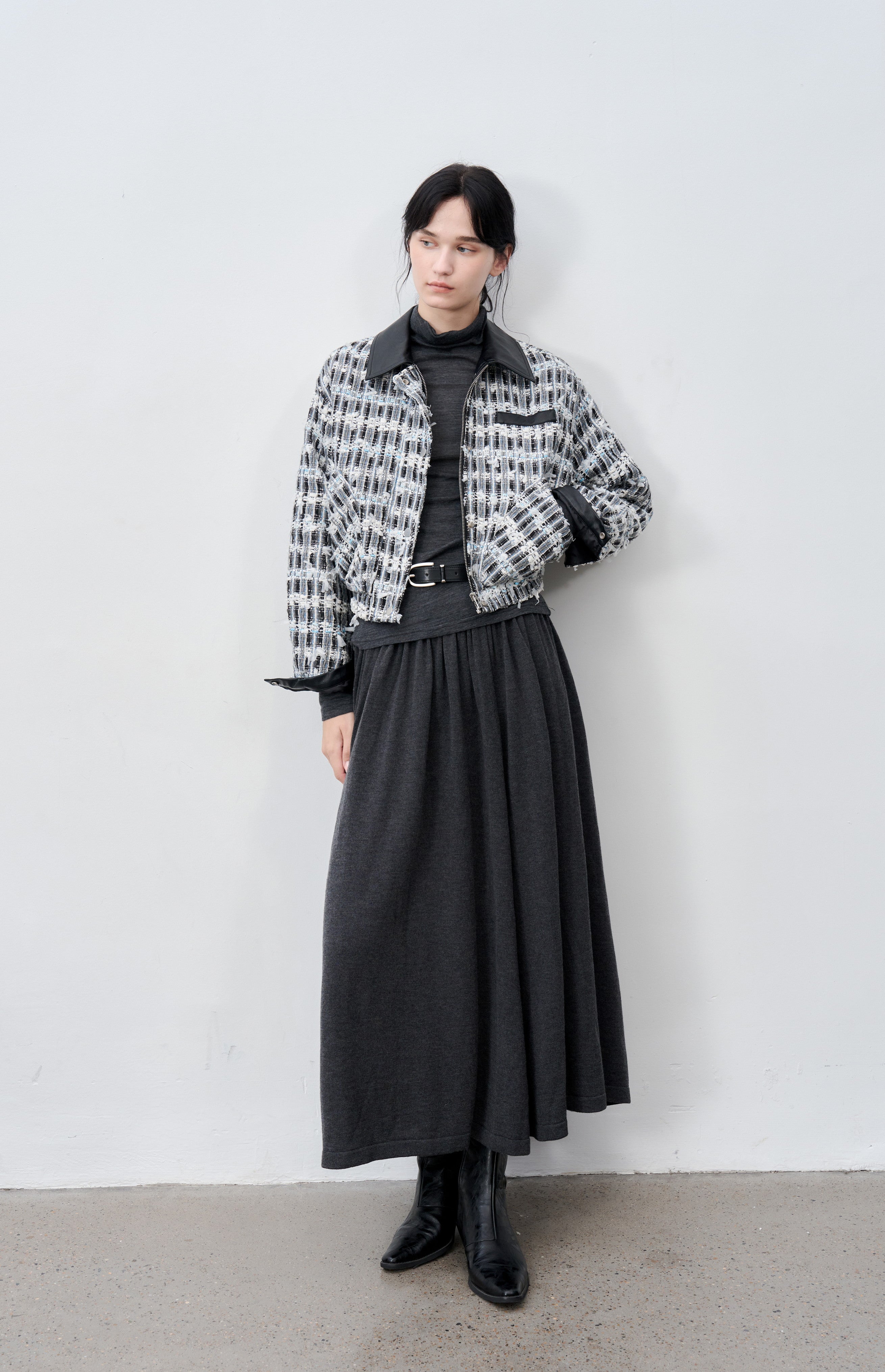 SOFT PLEATED DRAPE SKIRT