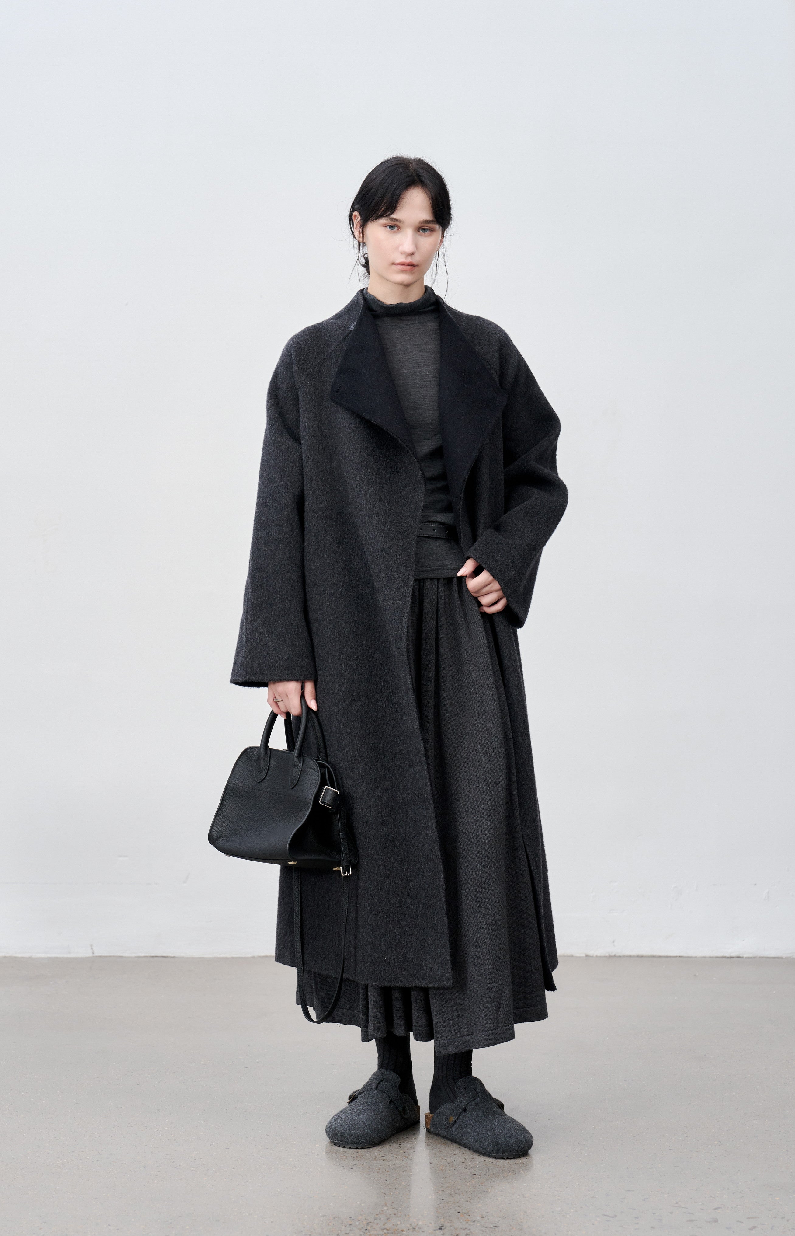 WRAP LAPEL WOOL COAT / ラップラペルウールコート