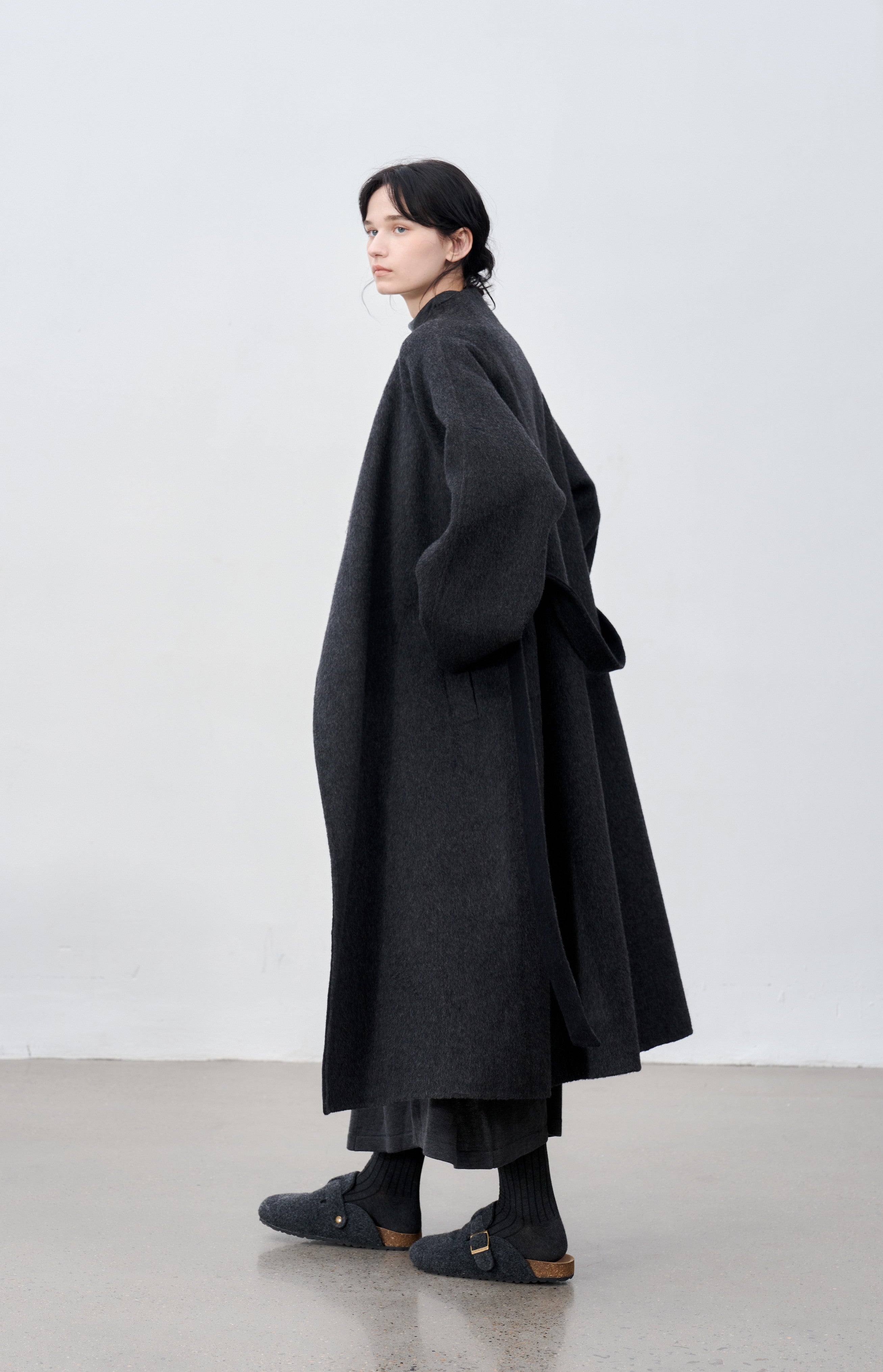 WRAP LAPEL WOOL COAT / ラップラペルウールコート
