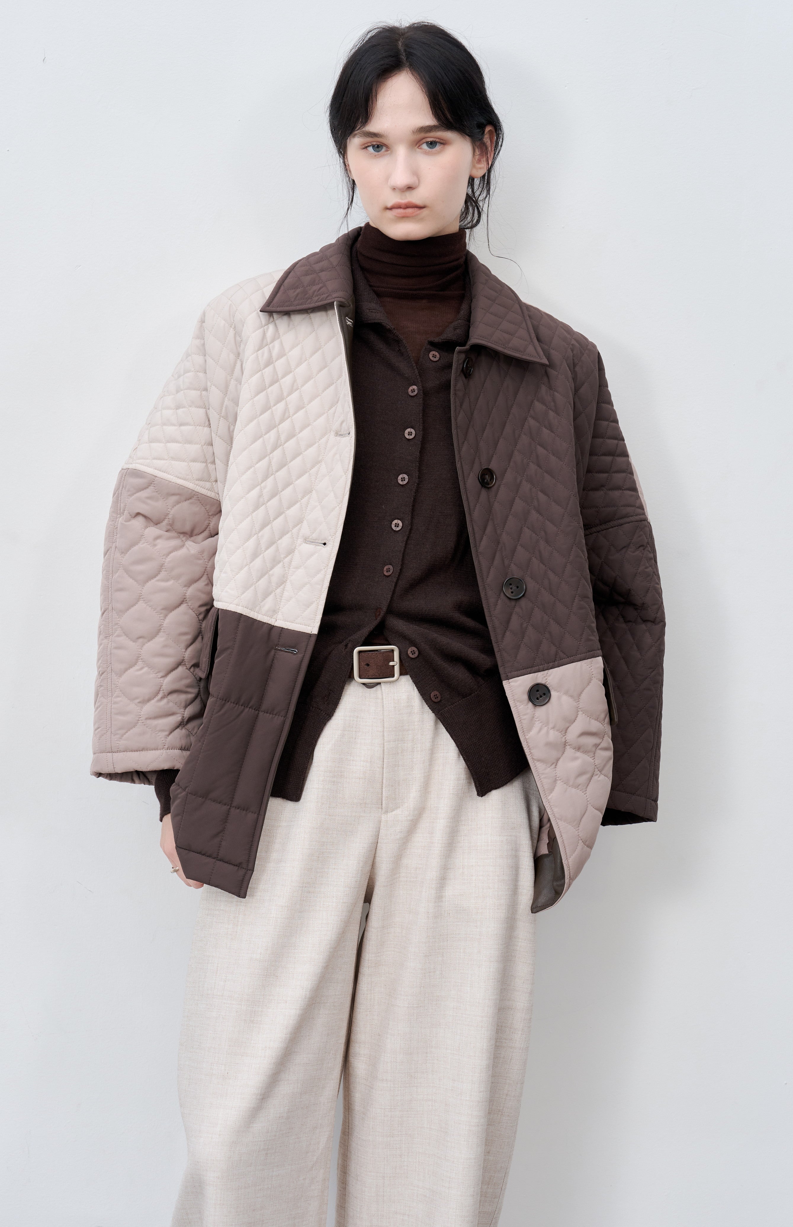 PATCHWORK COLOR QUILTED JACKET