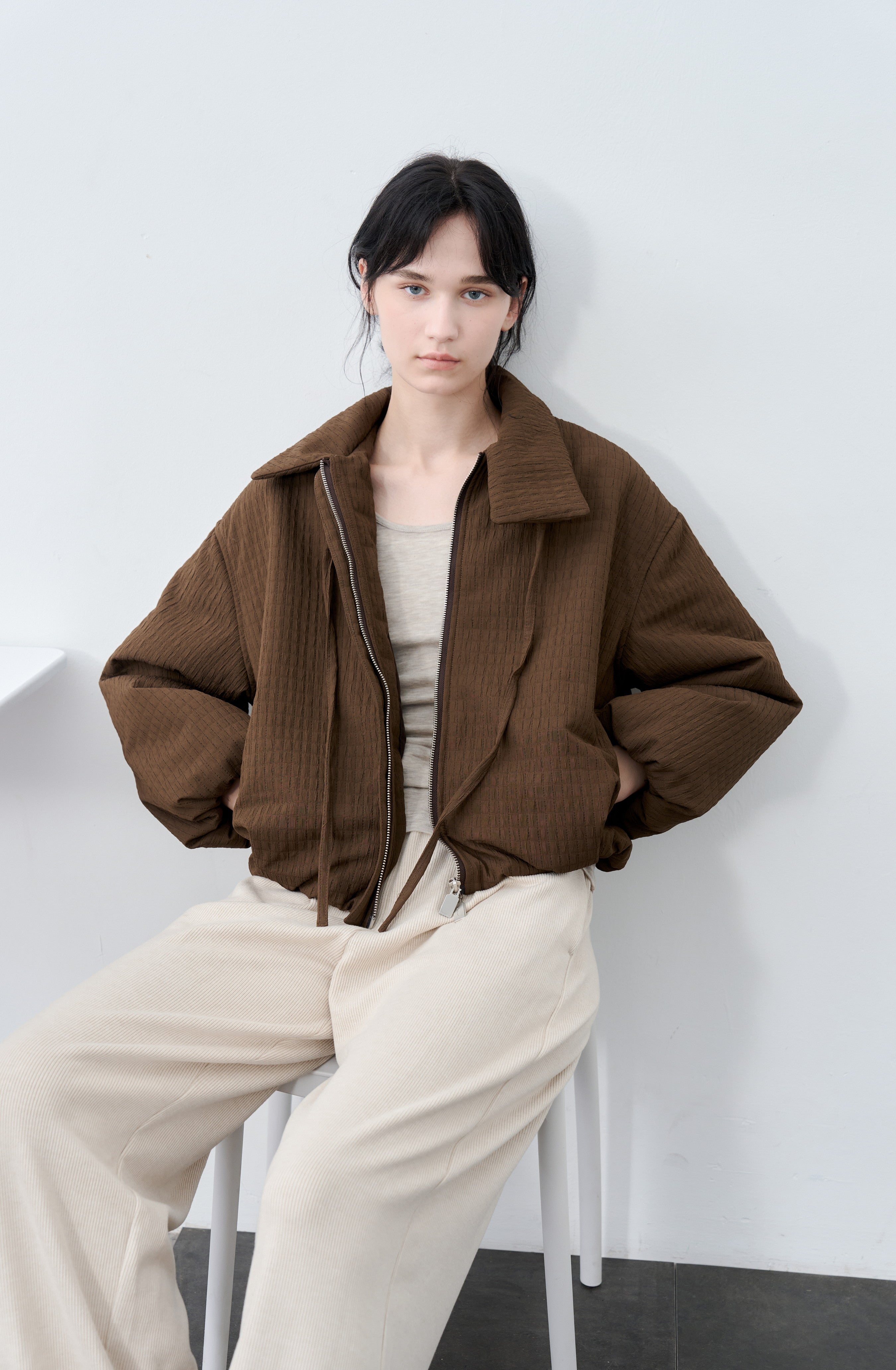 JACQUARD GRID BALLOON BLOUSON / ジャガードグリッドバルーンブルゾン