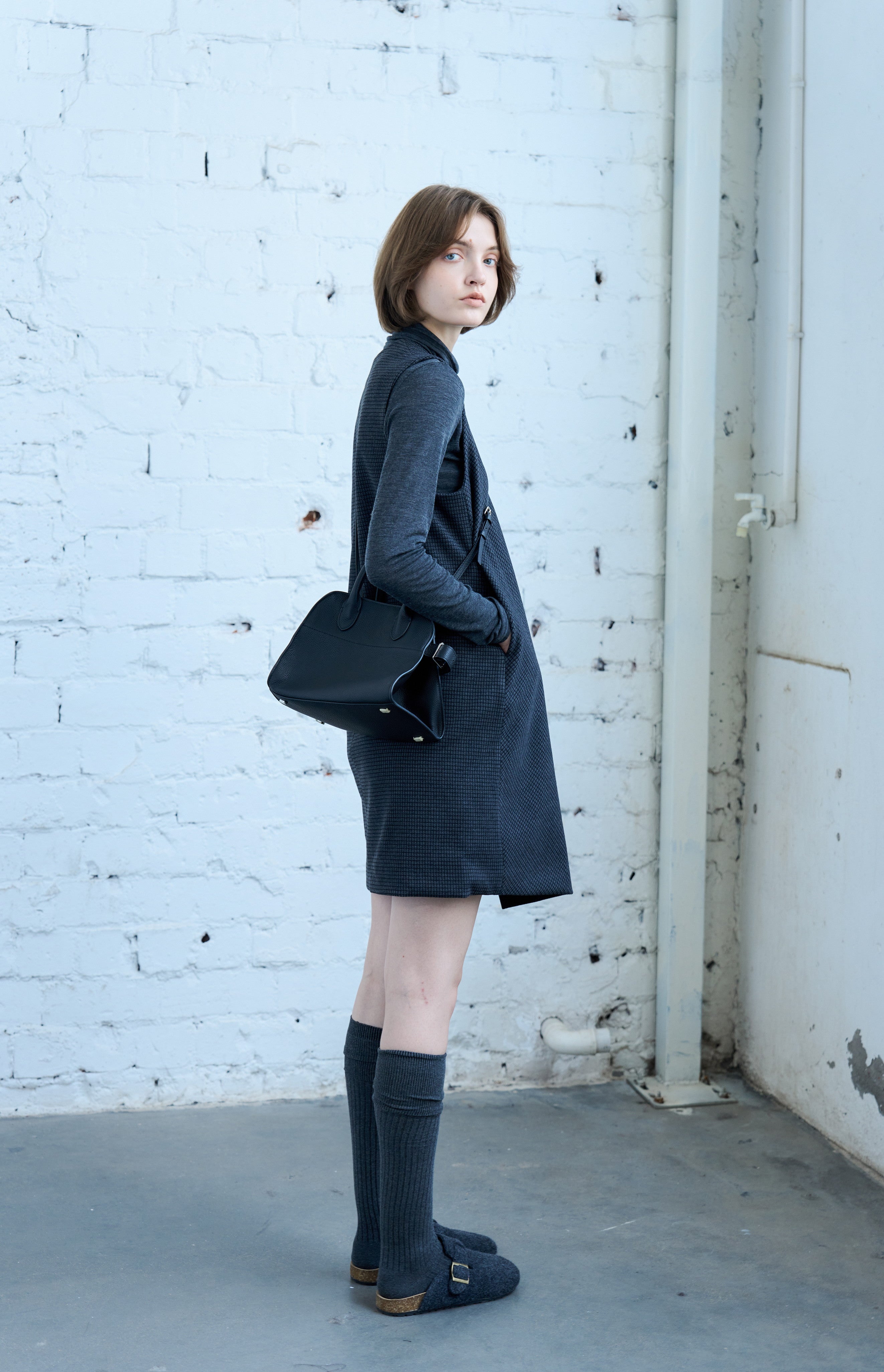 PLAID VEST MINI DRESS