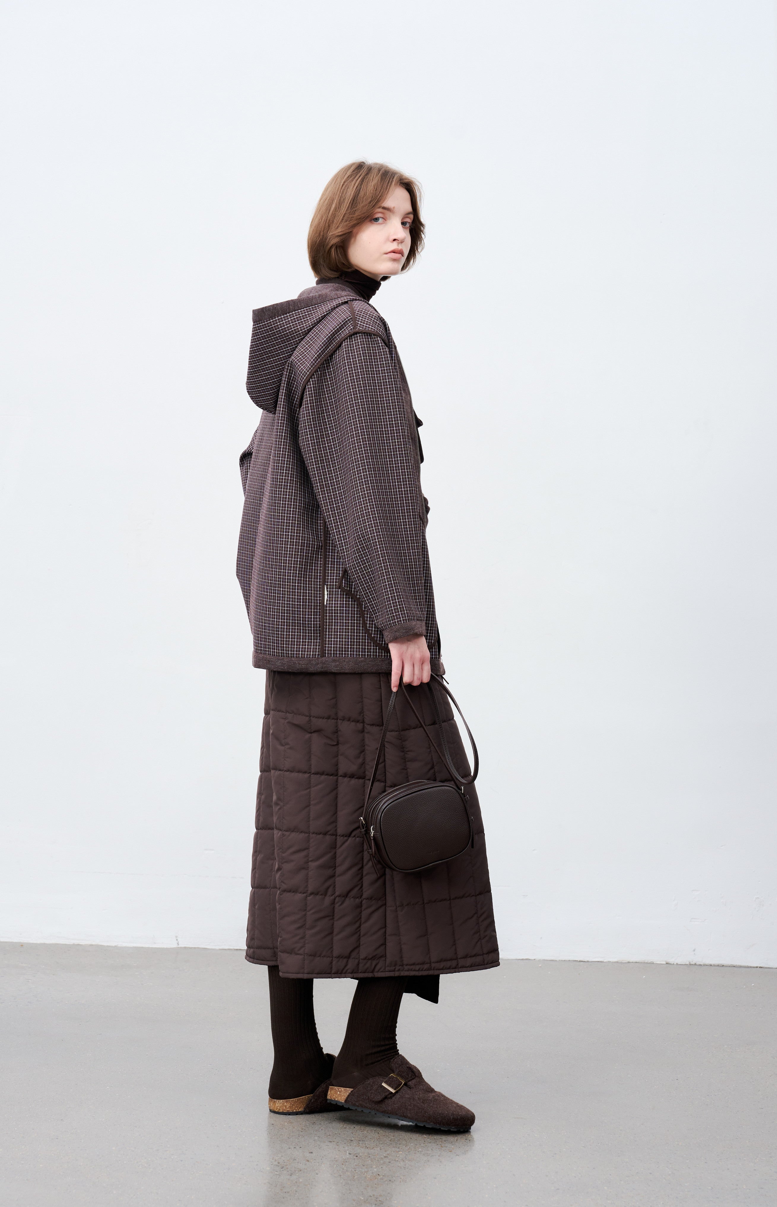 REVERSIBLE PLAID HOODED CARDIGAN / 리버시블 체크 푸드 카디건