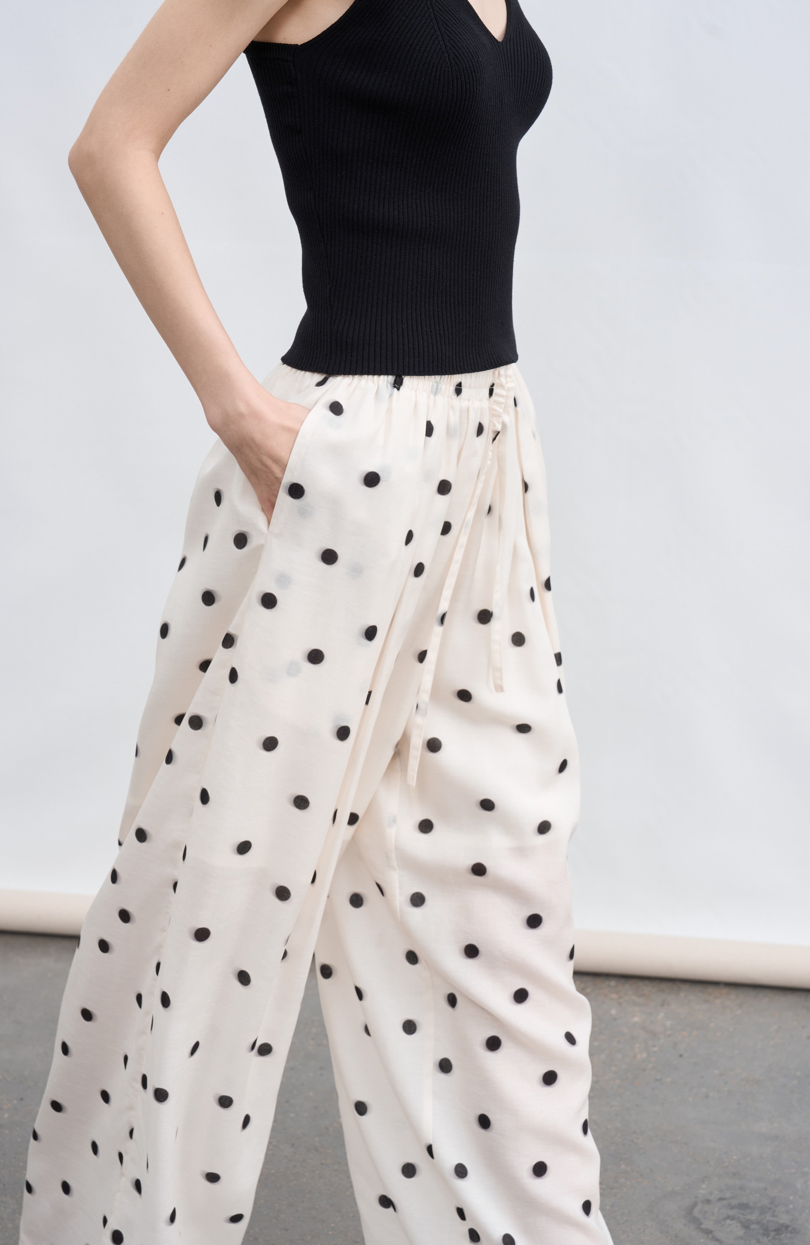 POLKA DOT SMOOTH PANTS / ポルカドットスムースパンツ
