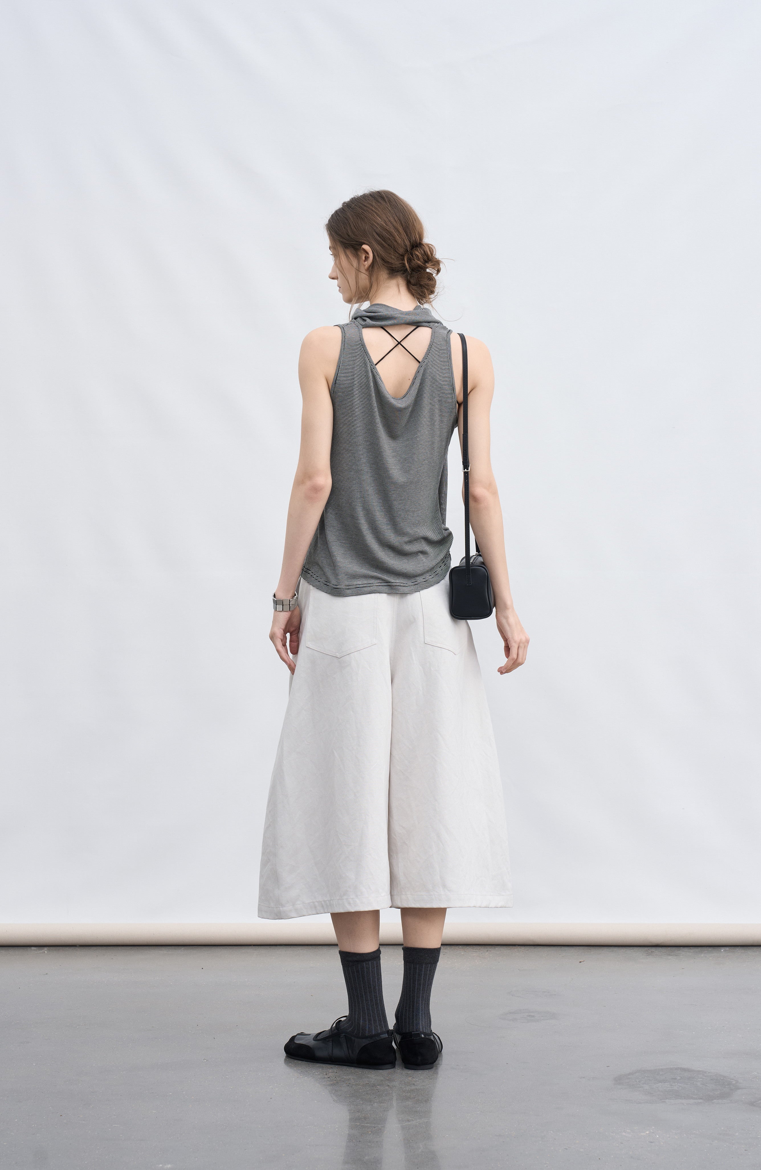 SCARF TIE STRIPE TOP