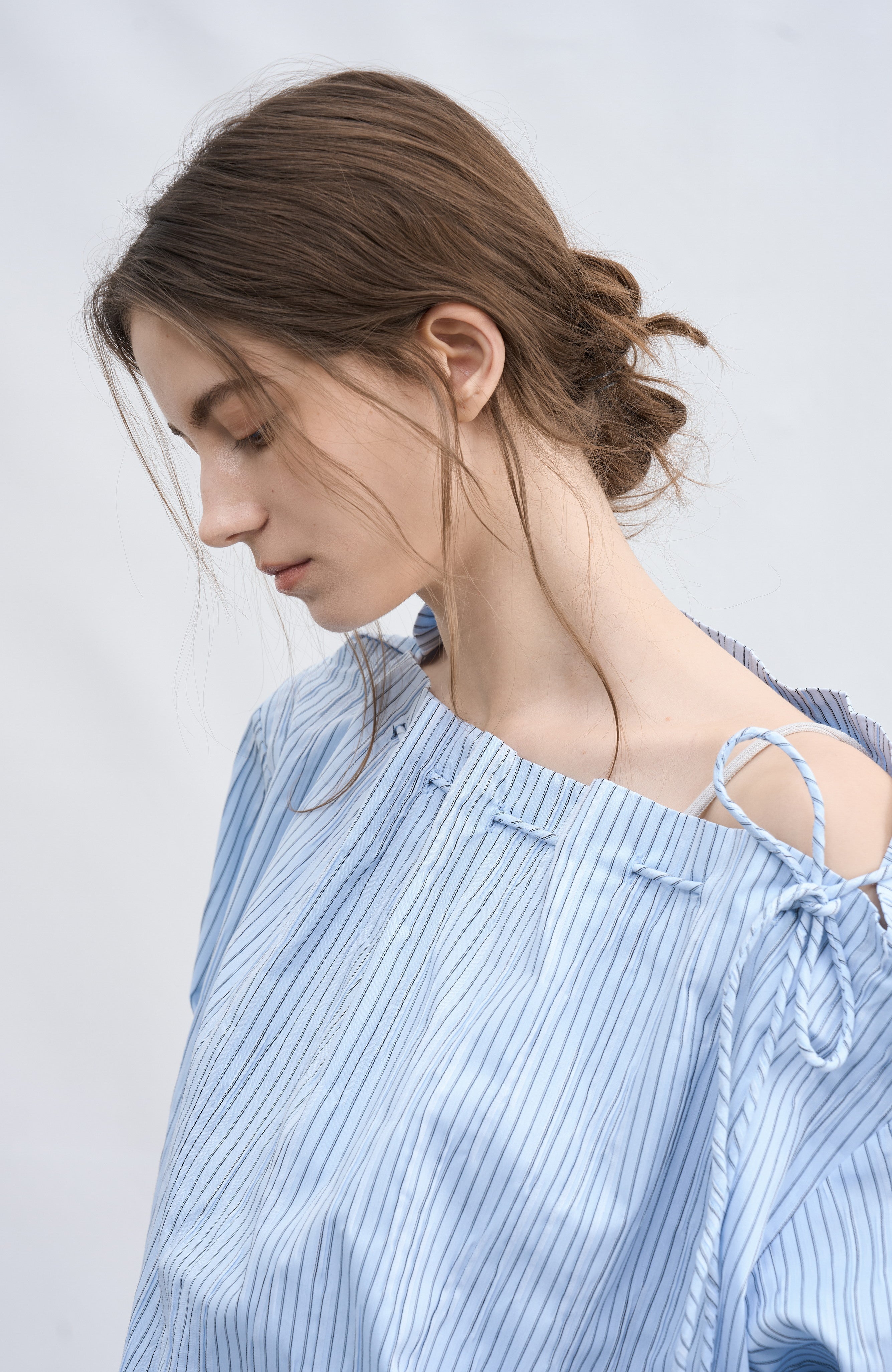 STRING POUCH STRIPE SHIRT / ストリングポーチストライプシャツ