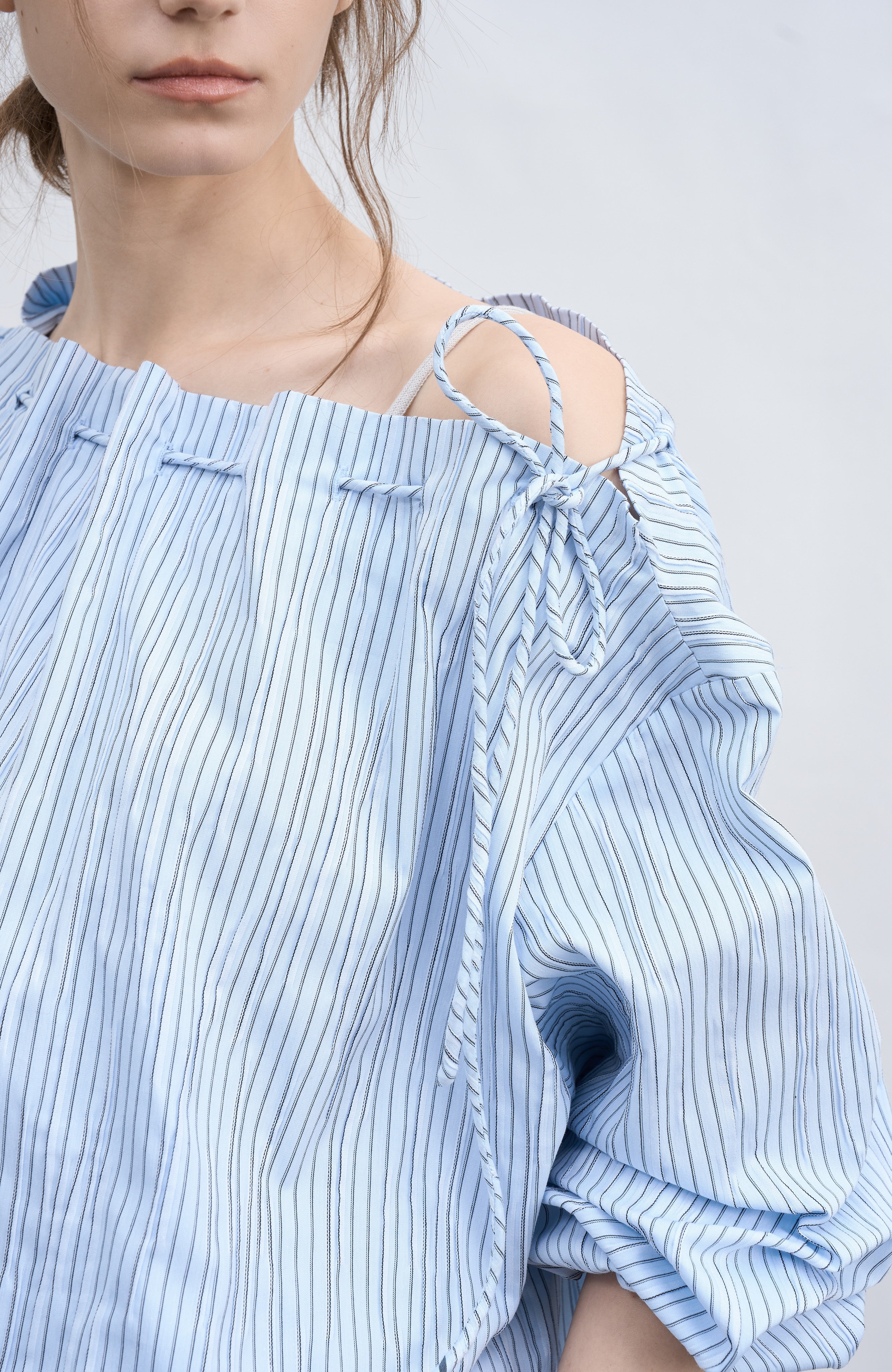 STRING POUCH STRIPE SHIRT / ストリングポーチストライプシャツ