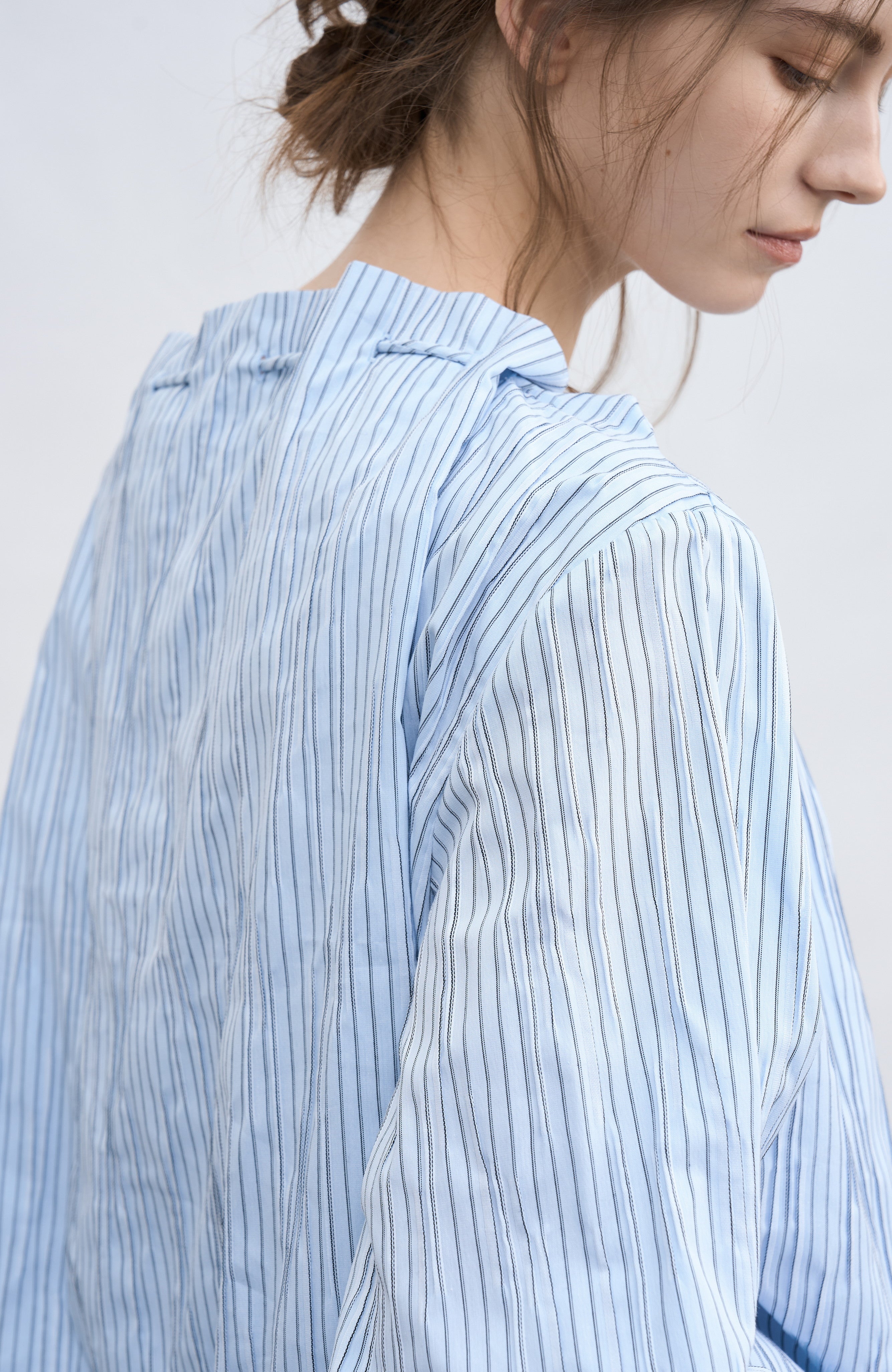 STRING POUCH STRIPE SHIRT / ストリングポーチストライプシャツ