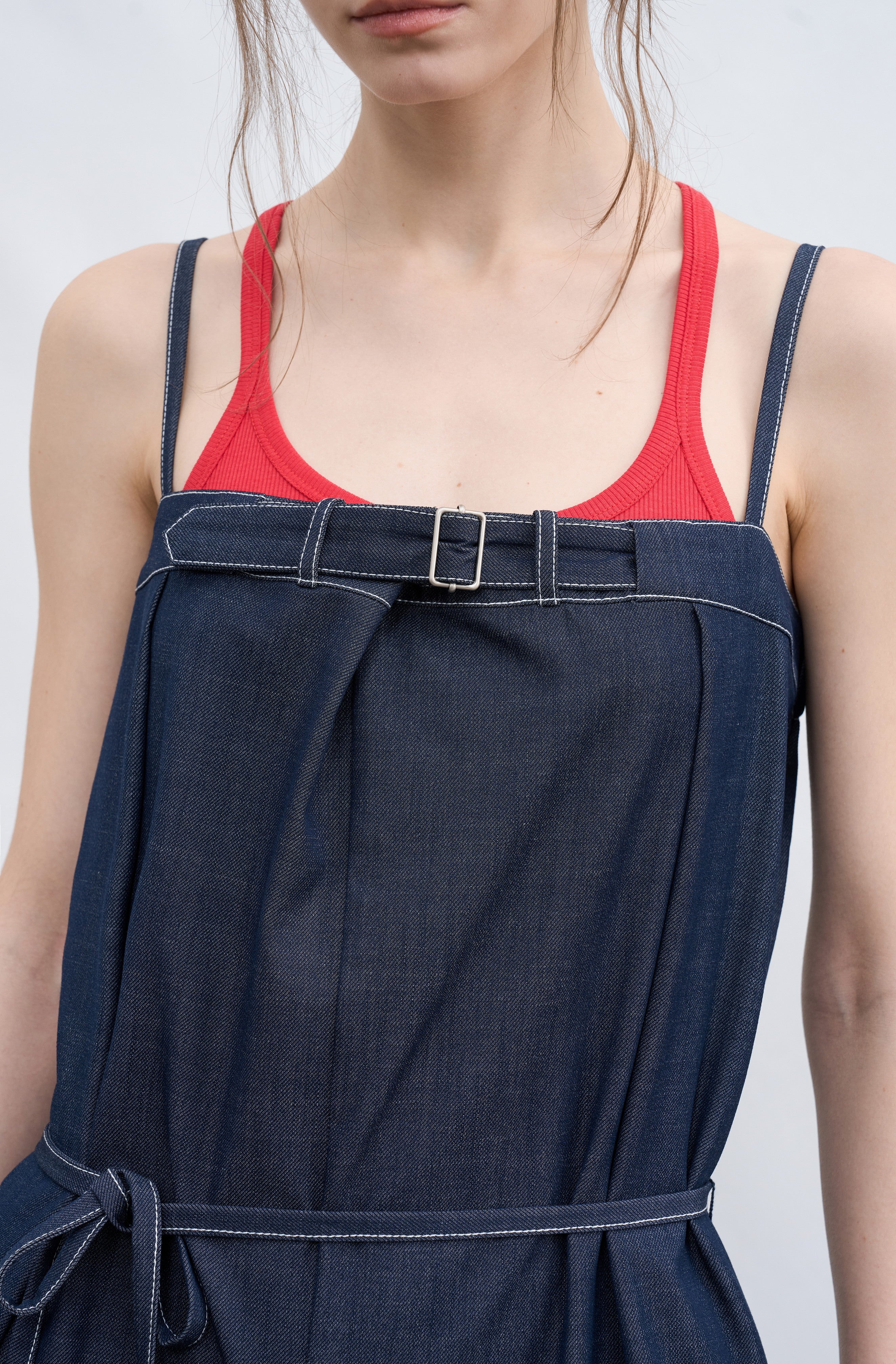 AIRY STITCH DENIM OVERALLS / 에어리 스티치 데님 오버롤