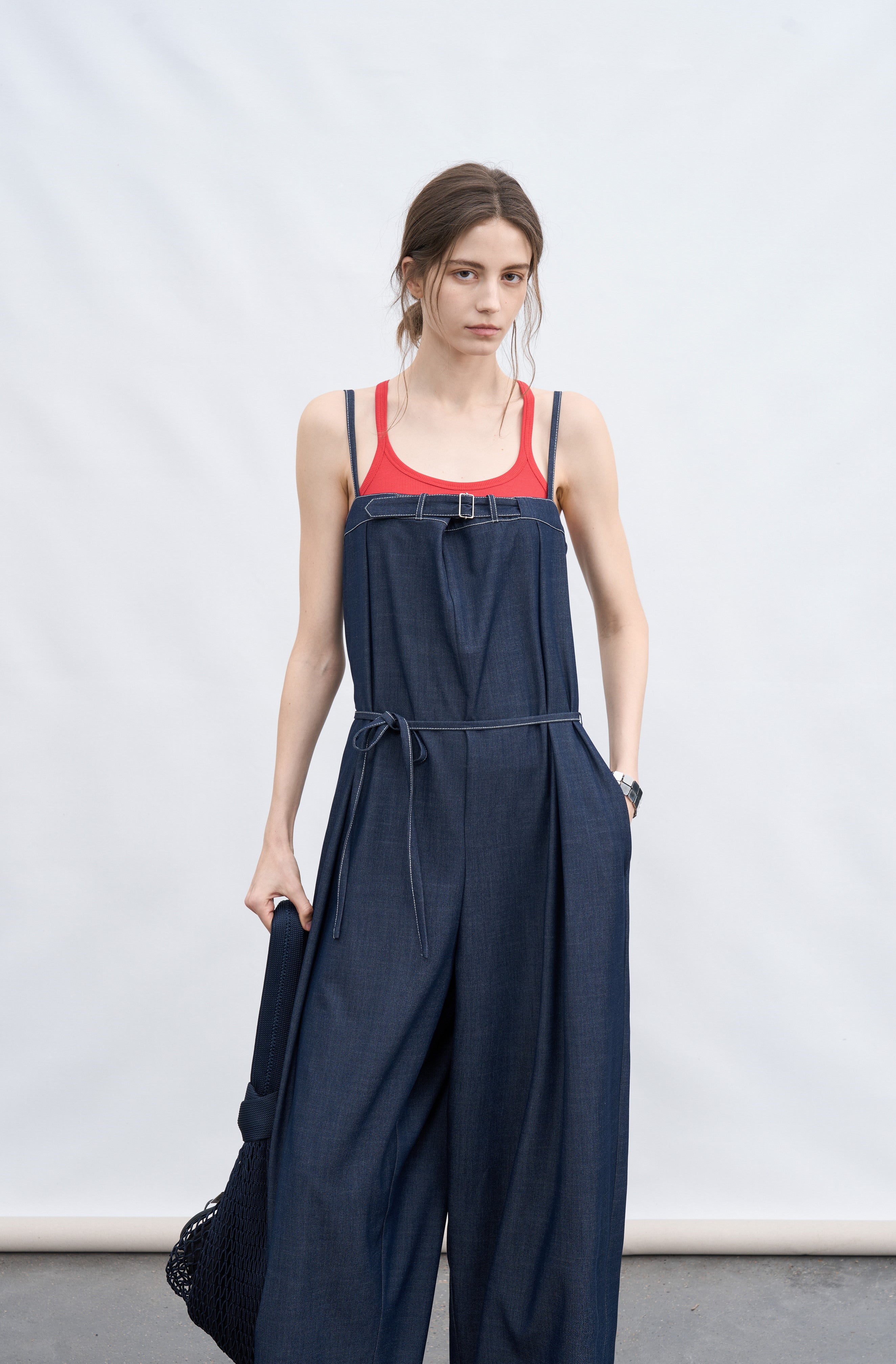 AIRY STITCH DENIM OVERALLS / 에어리 스티치 데님 오버롤