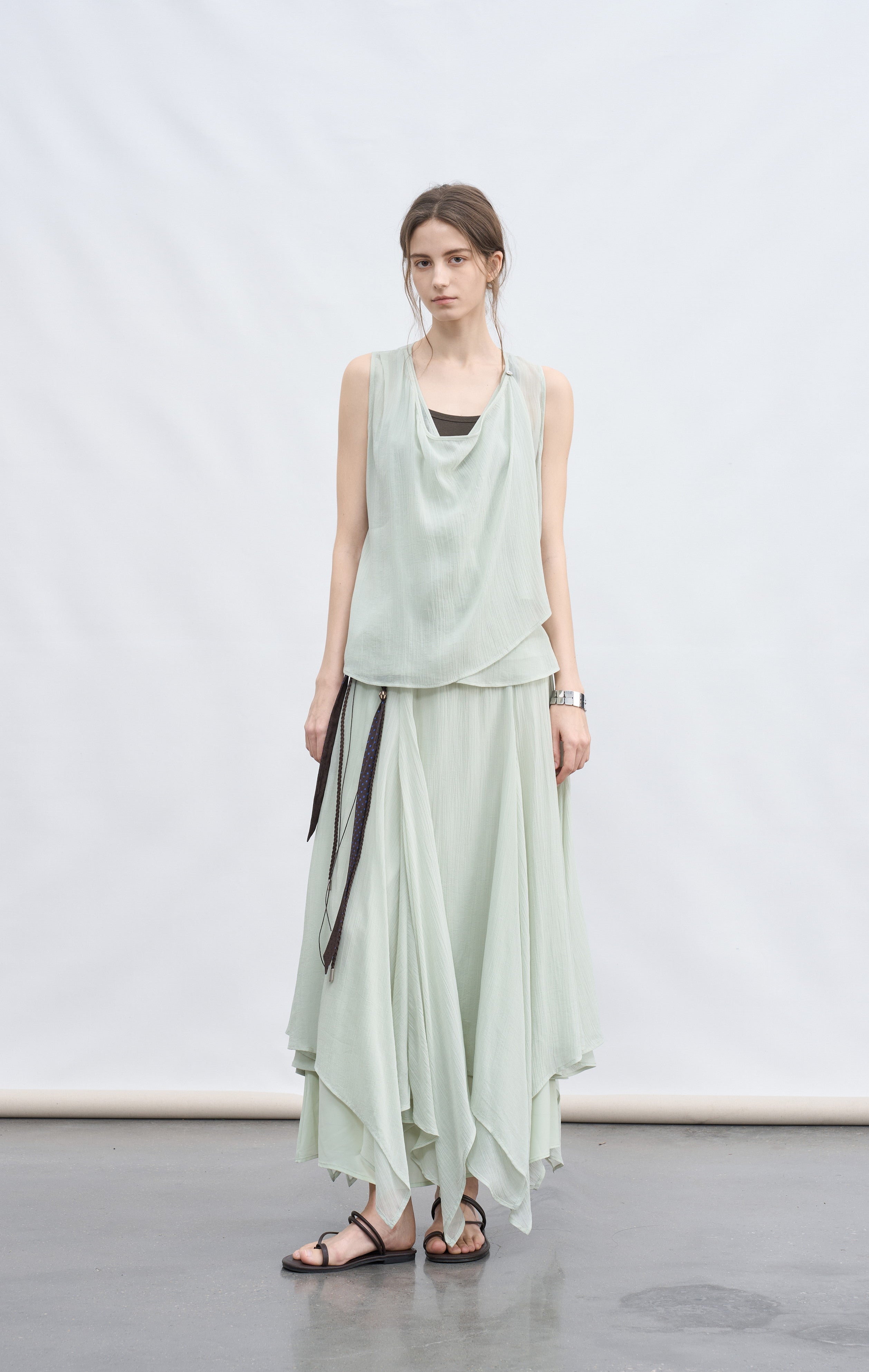 LAYER FRILL CHIFFON BLOUSE