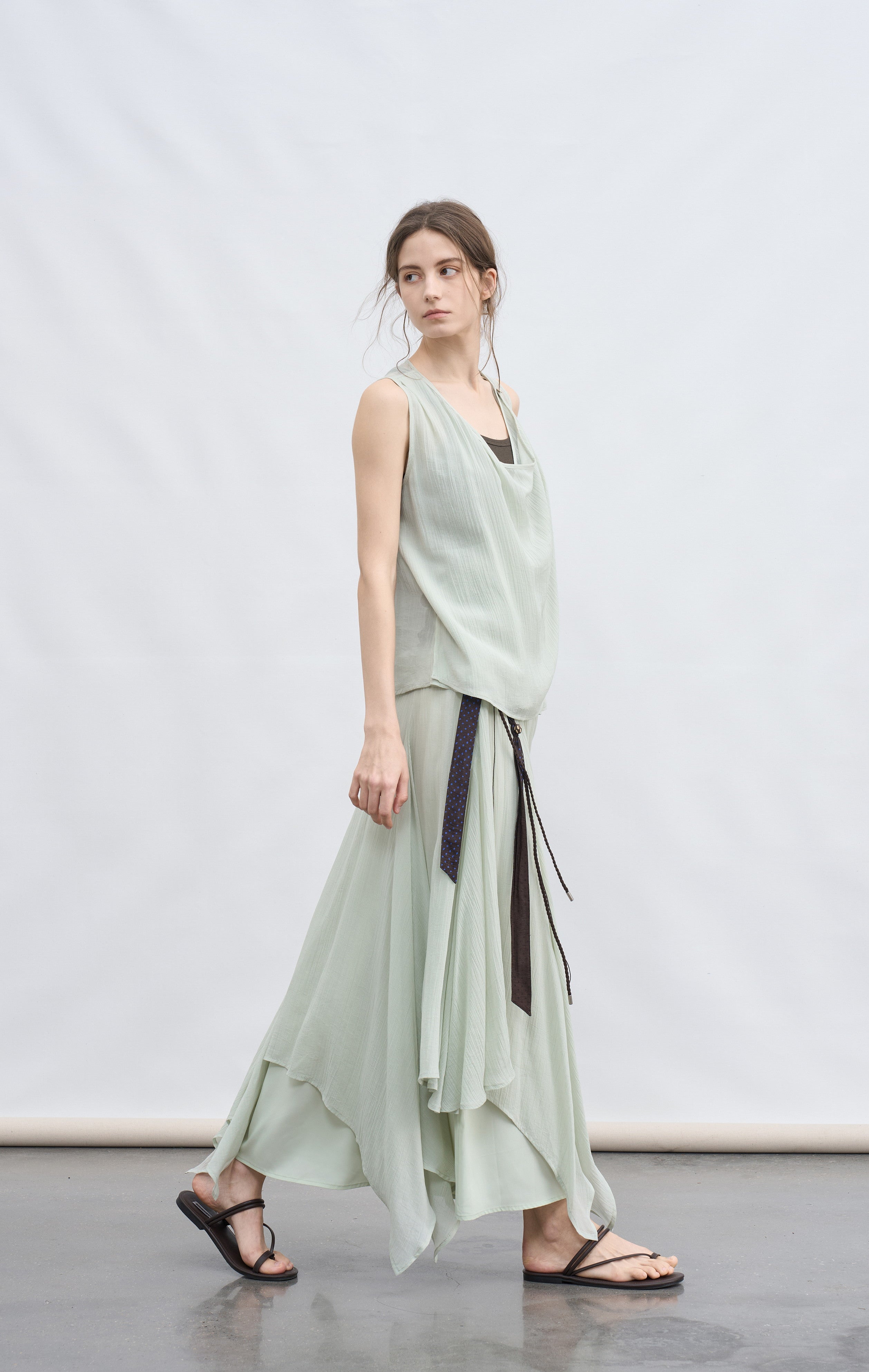 MIX FRILL CHIFFON SKIRT / 믹스 프릴 쉬폰 스커트