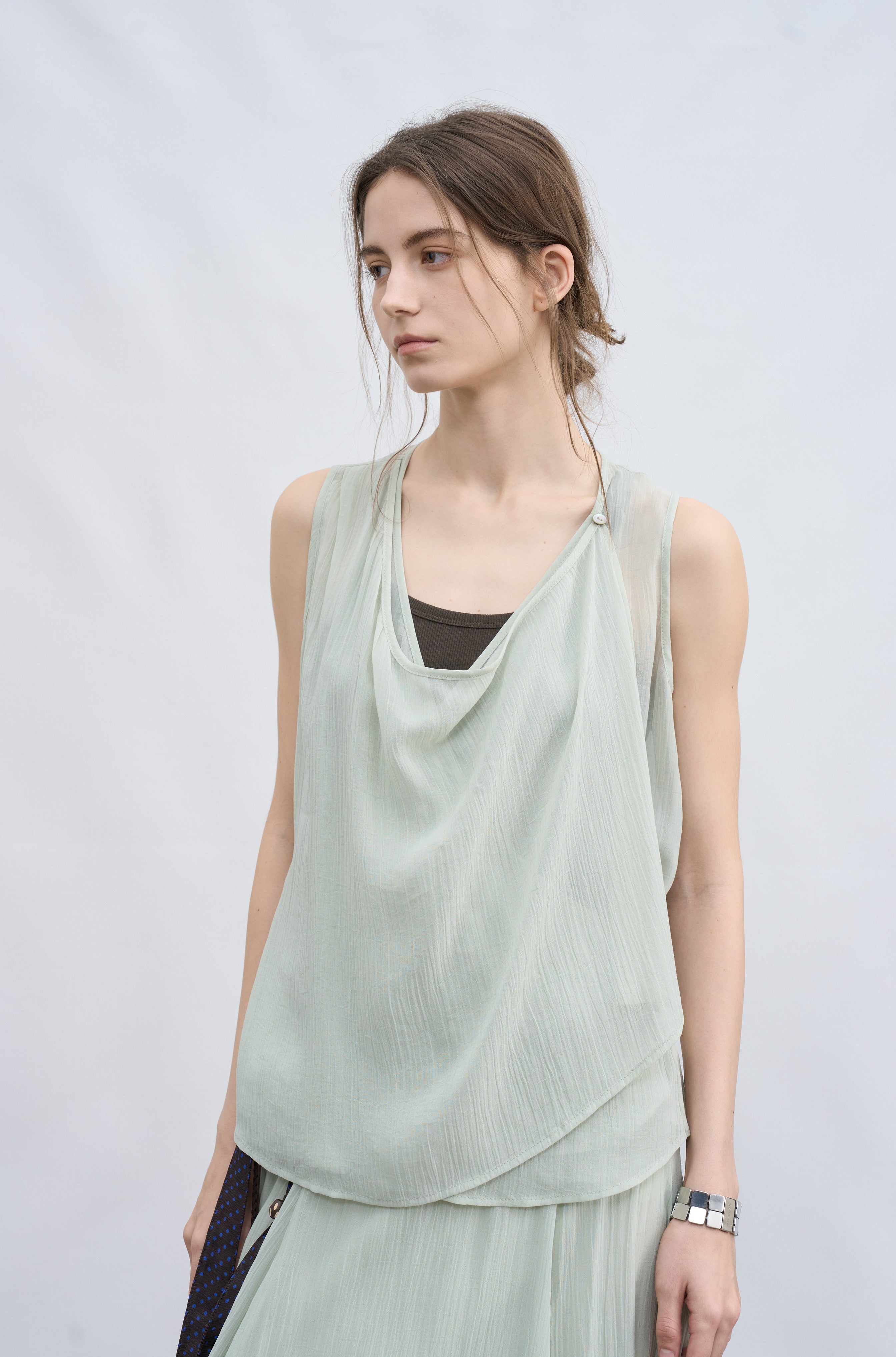 LAYER FRILL CHIFFON BLOUSE