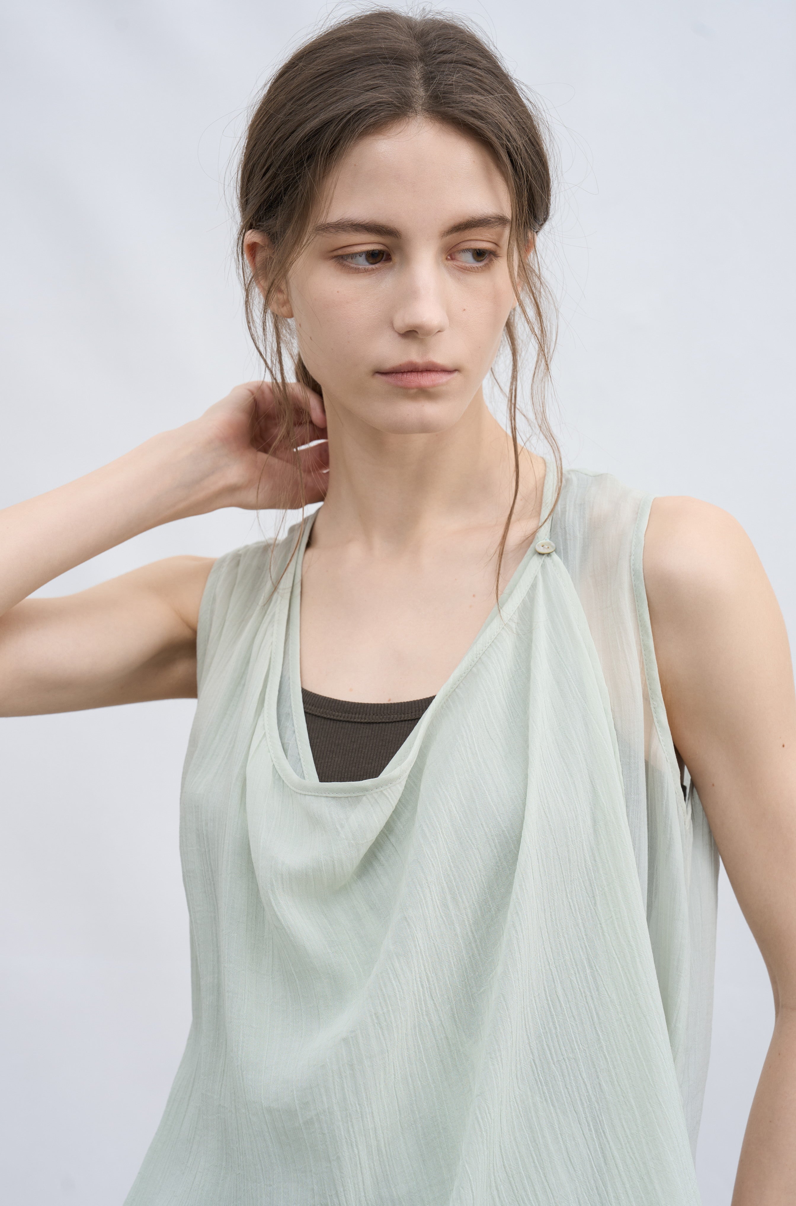 LAYER FRILL CHIFFON BLOUSE