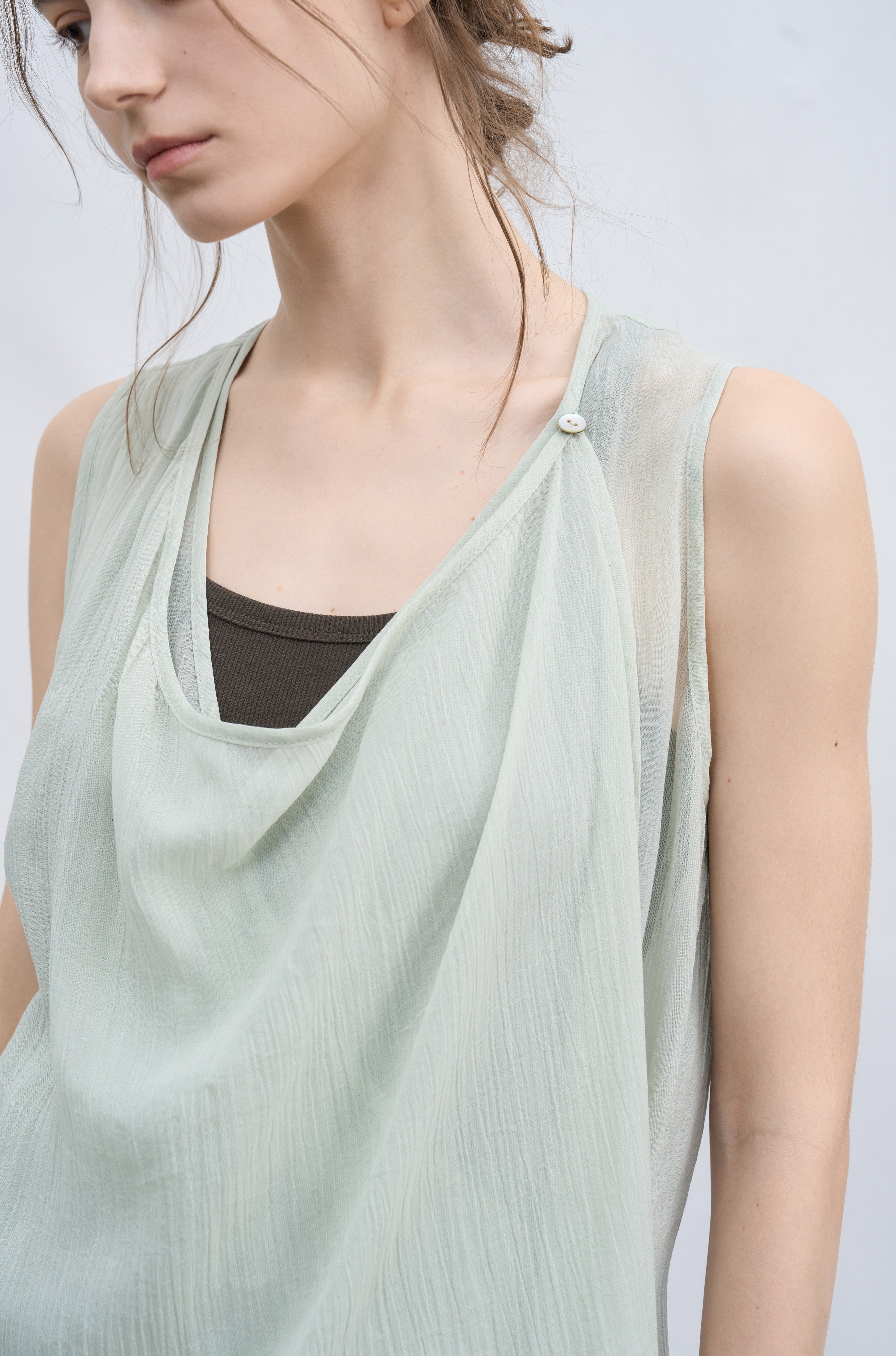 LAYER FRILL CHIFFON BLOUSE