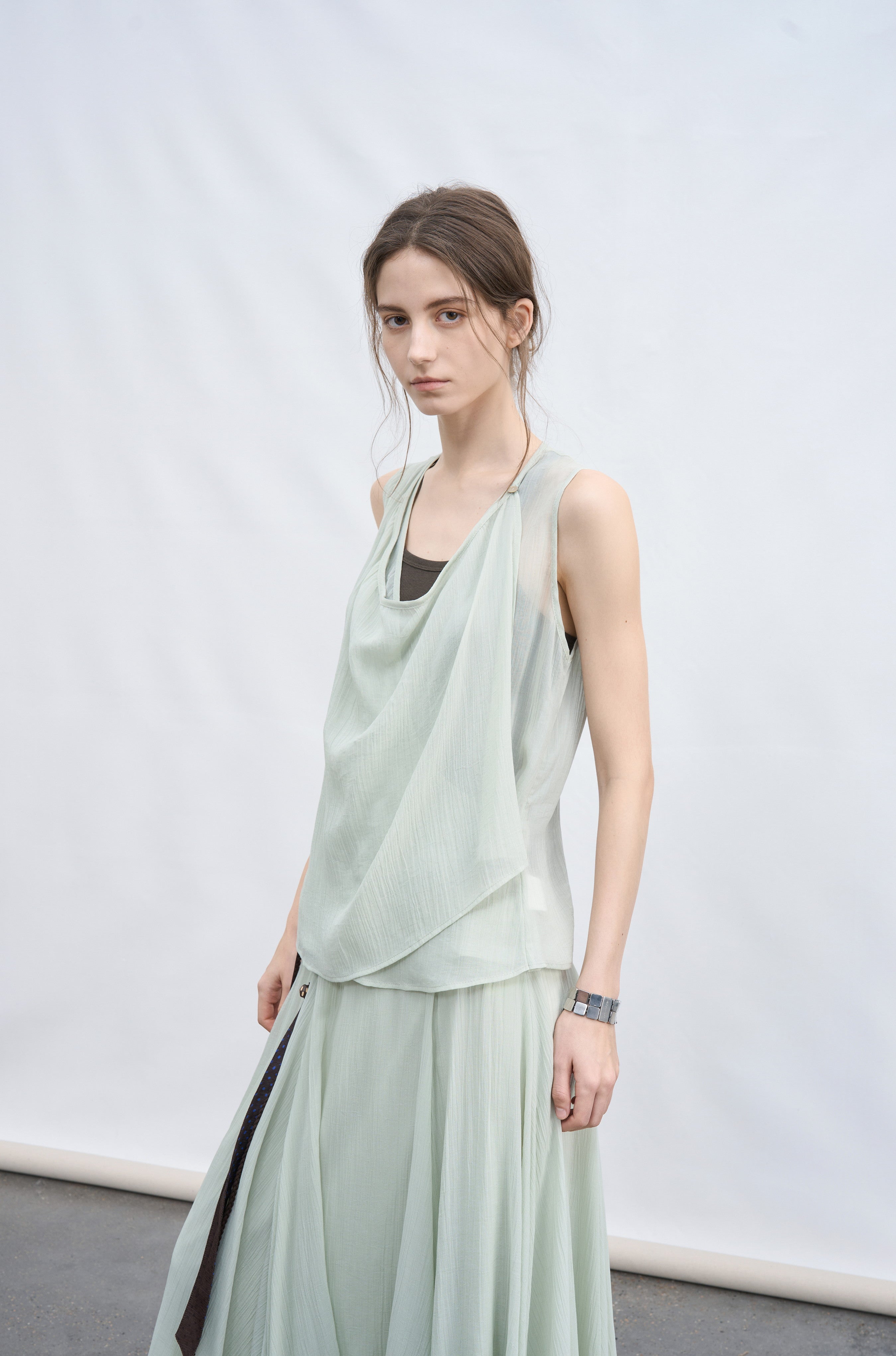 LAYER FRILL CHIFFON BLOUSE