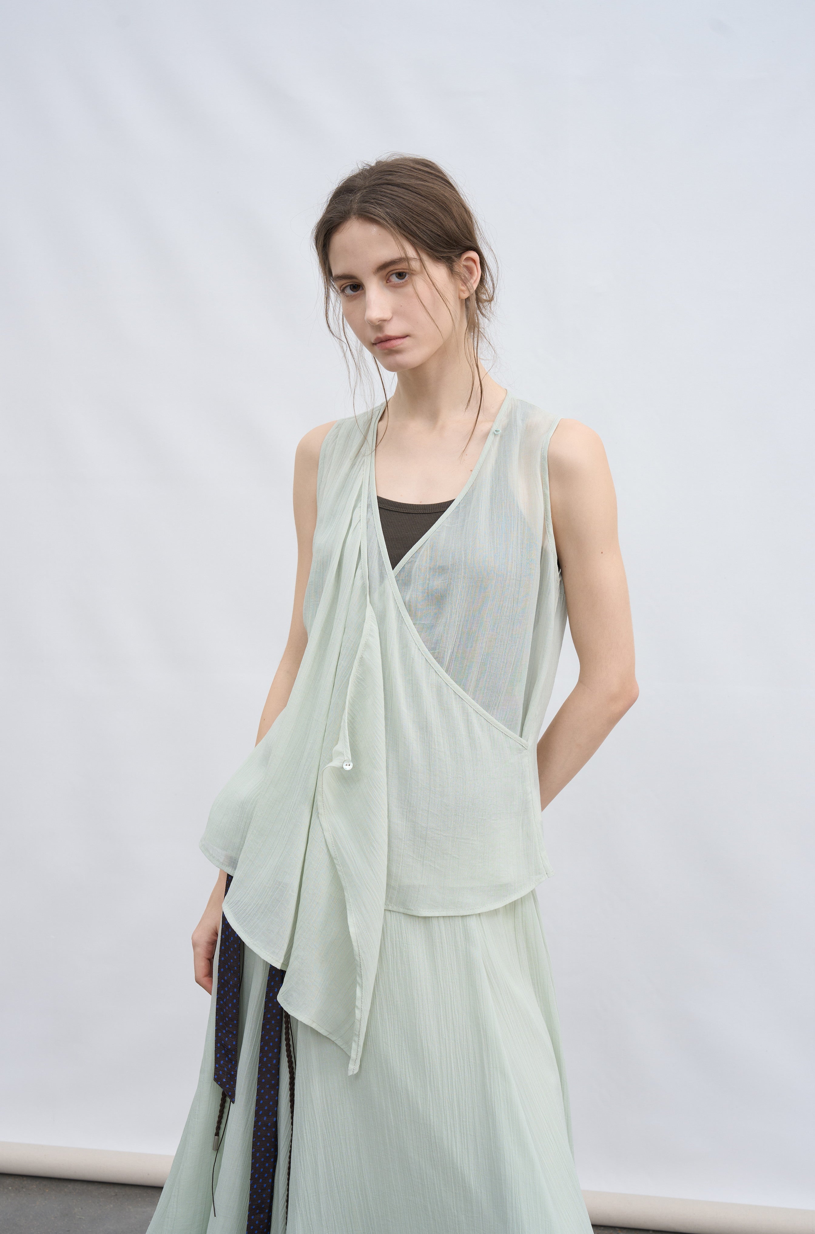 LAYER FRILL CHIFFON BLOUSE