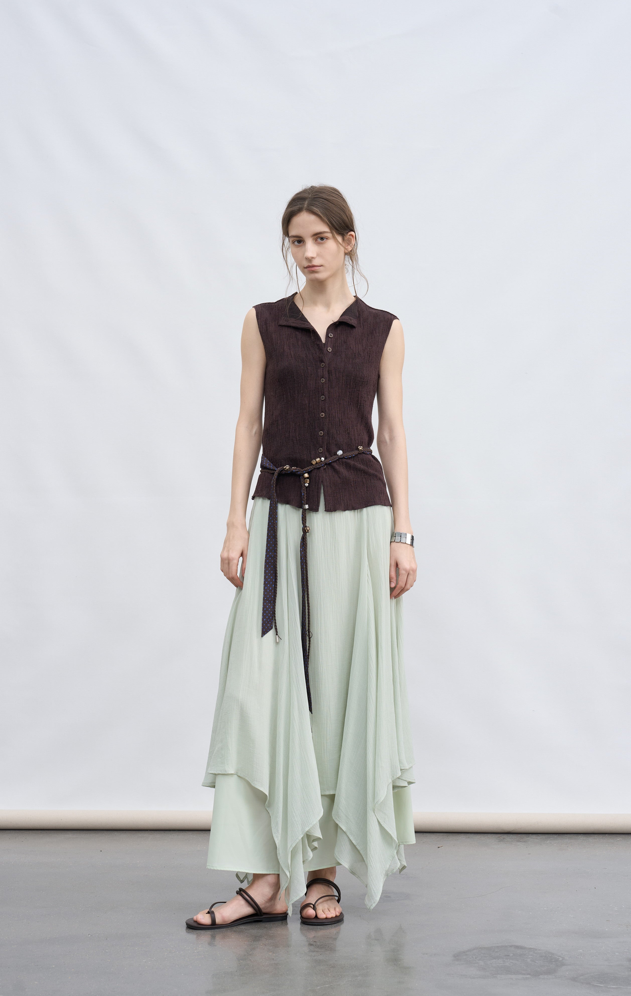 MIX FRILL CHIFFON SKIRT / 믹스 프릴 쉬폰 스커트